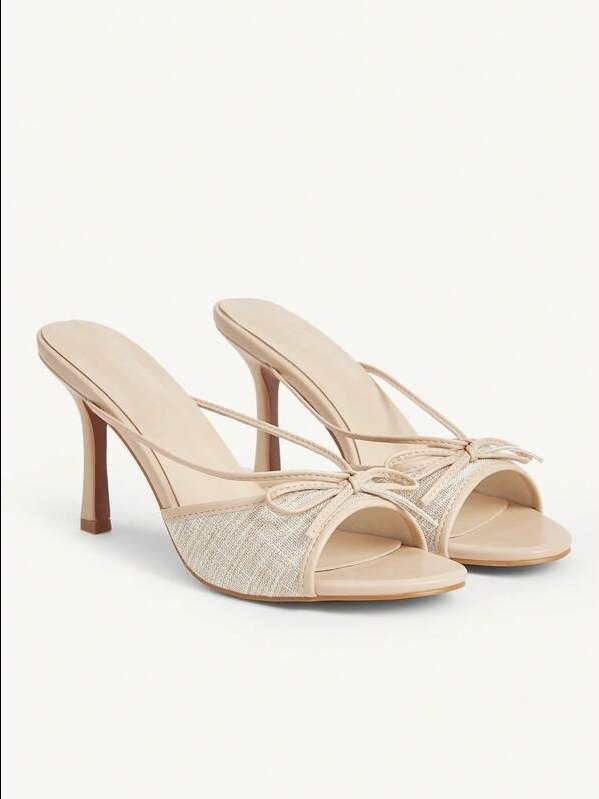 ADLEST Women's Fashion Commuter Leopard Print Bow Decor Heeled Sandals, Summer Valentine's Day Spring Shoes product image (2)