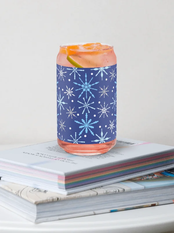 Snowflakes Pattern in Dark Blue Glass Tumbler product image (1)