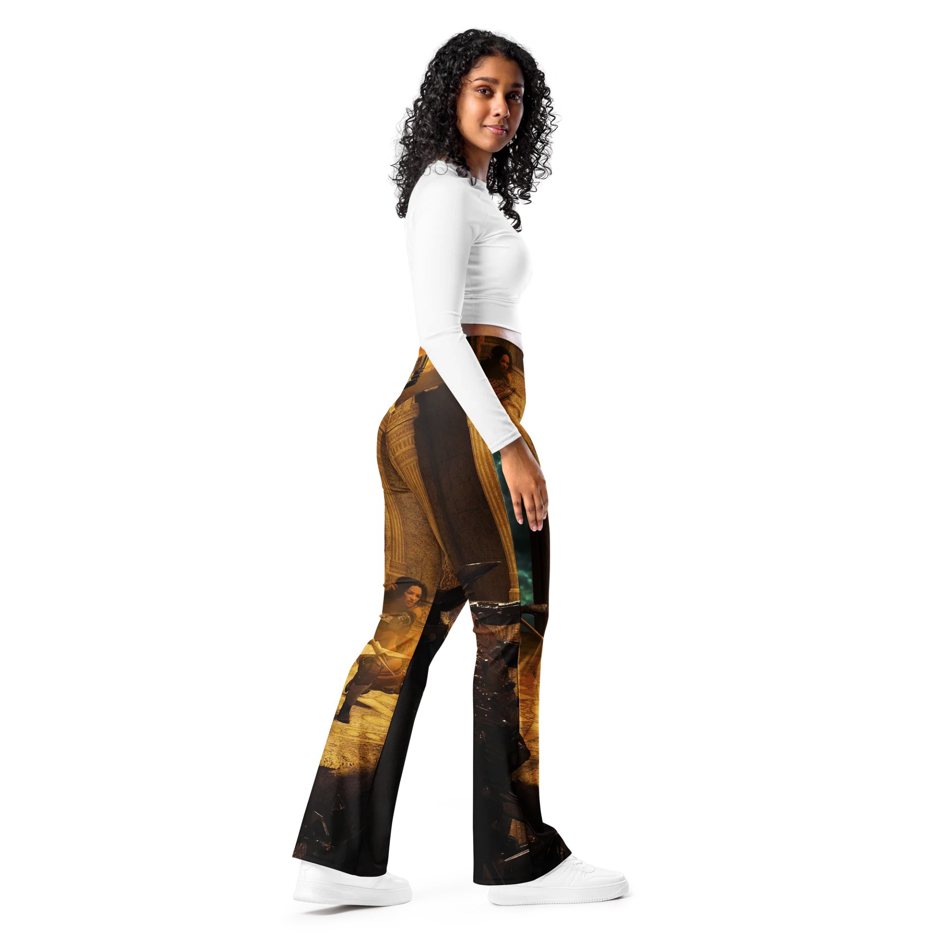 'Elven Stories - Warriors Cry Too' Flare Leggings product image (9)