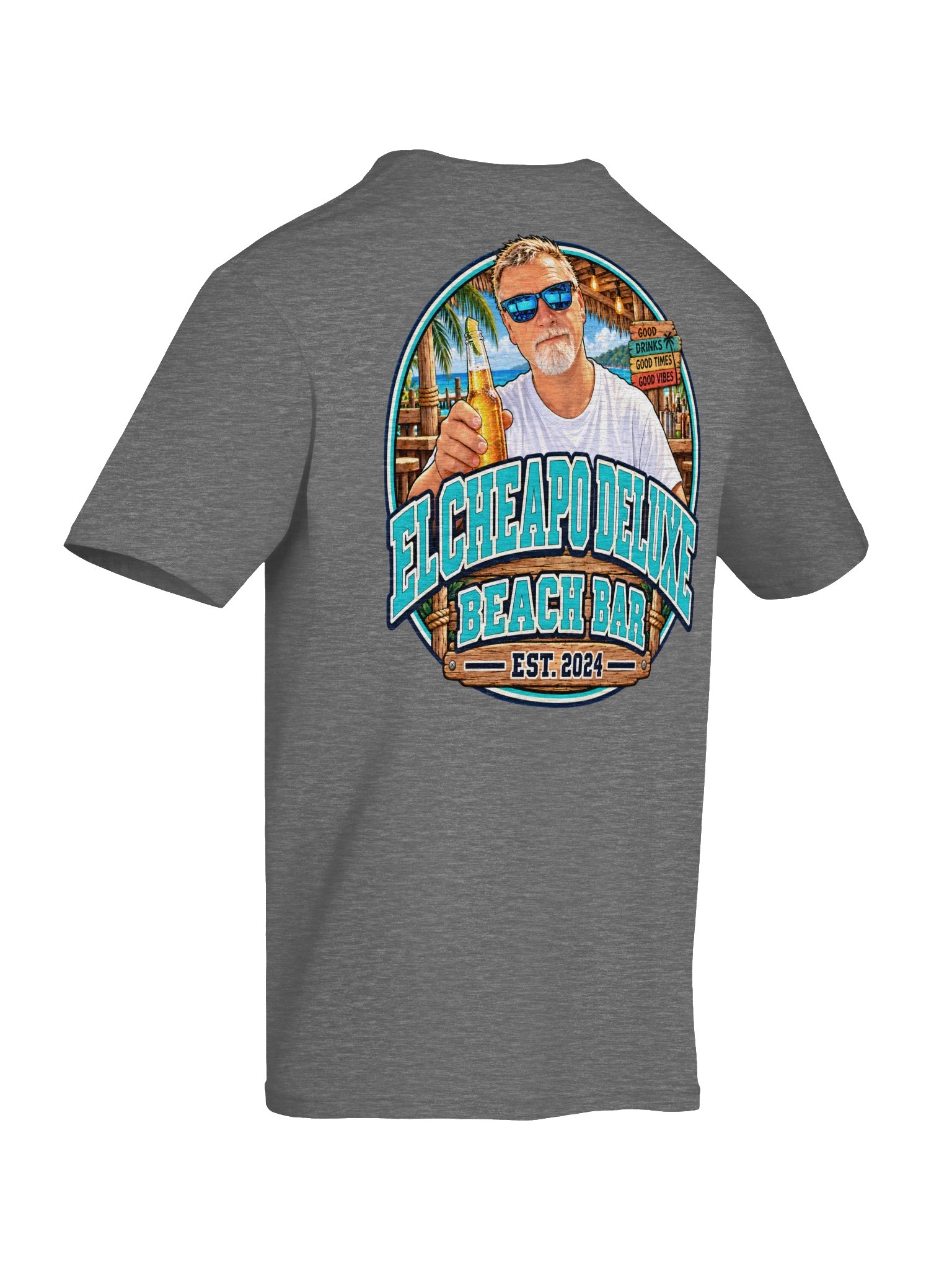 El Cheapo Deluxe Beach Bar – Coastal Classic Logo Tee with Signature Badge Back product image (22)
