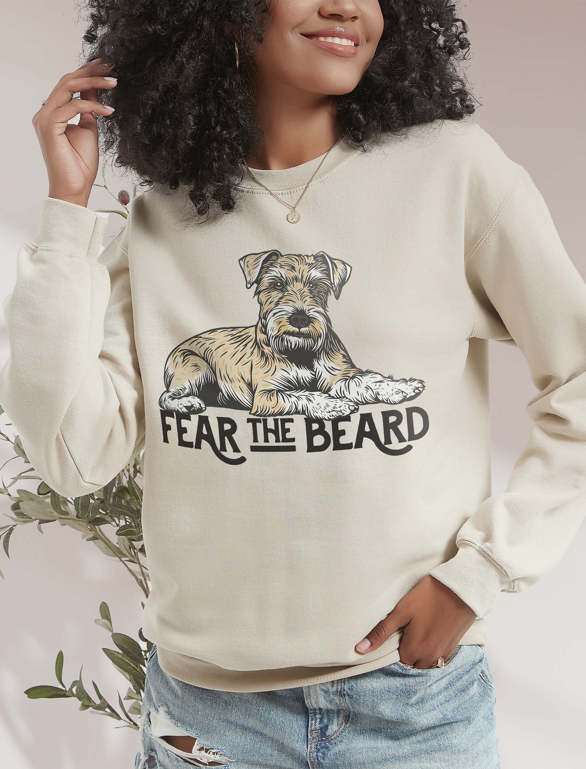 Fear the Beard Sweatshirt of a Schnauzer(Wheaten) | Funny Shirt for Bearded Dog Paw-rents product image (2)