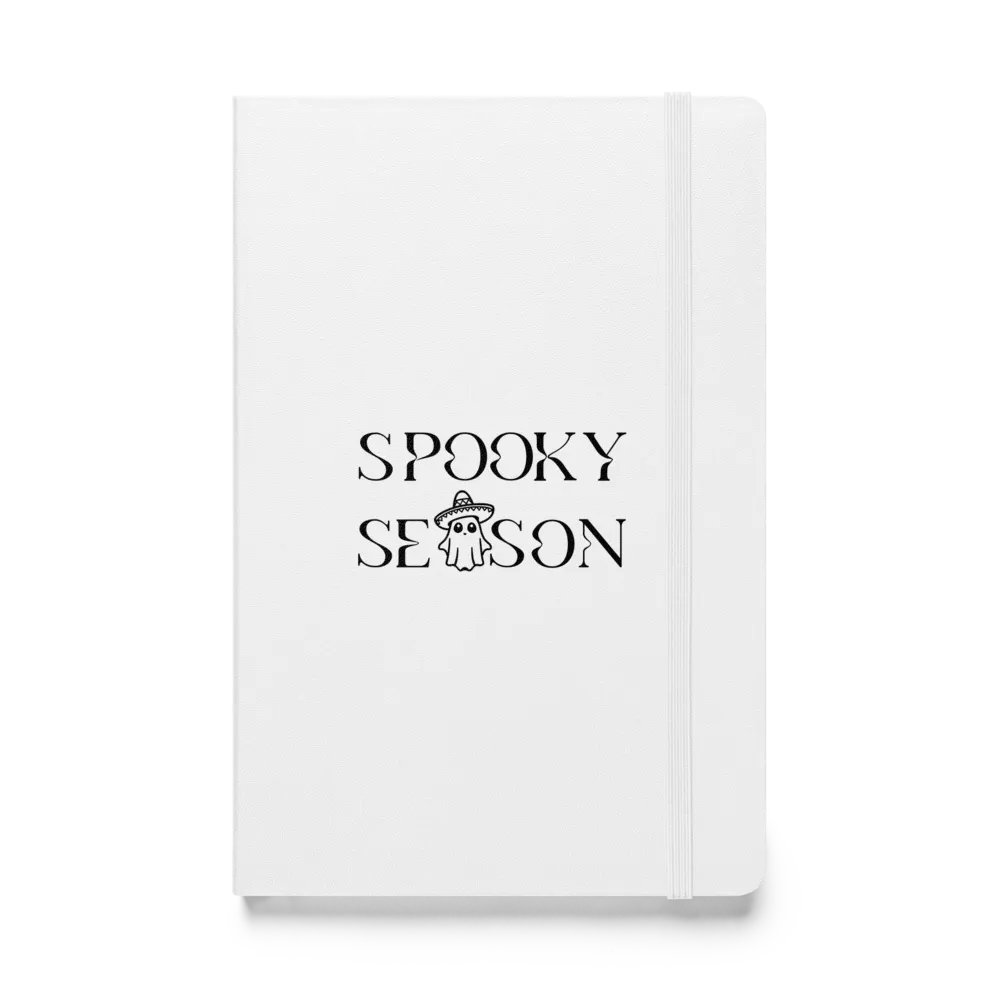 Spooky Season Sombrero Ghost Monochrome Hardcover Bound Lined Notebook product image (1)