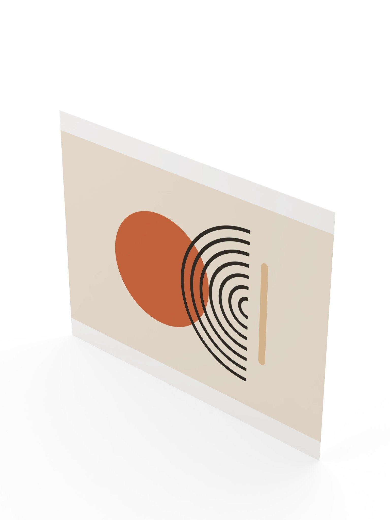 Terracotta Sun Horizon Print | Mid Century Bathroom Wall Art product image (10)