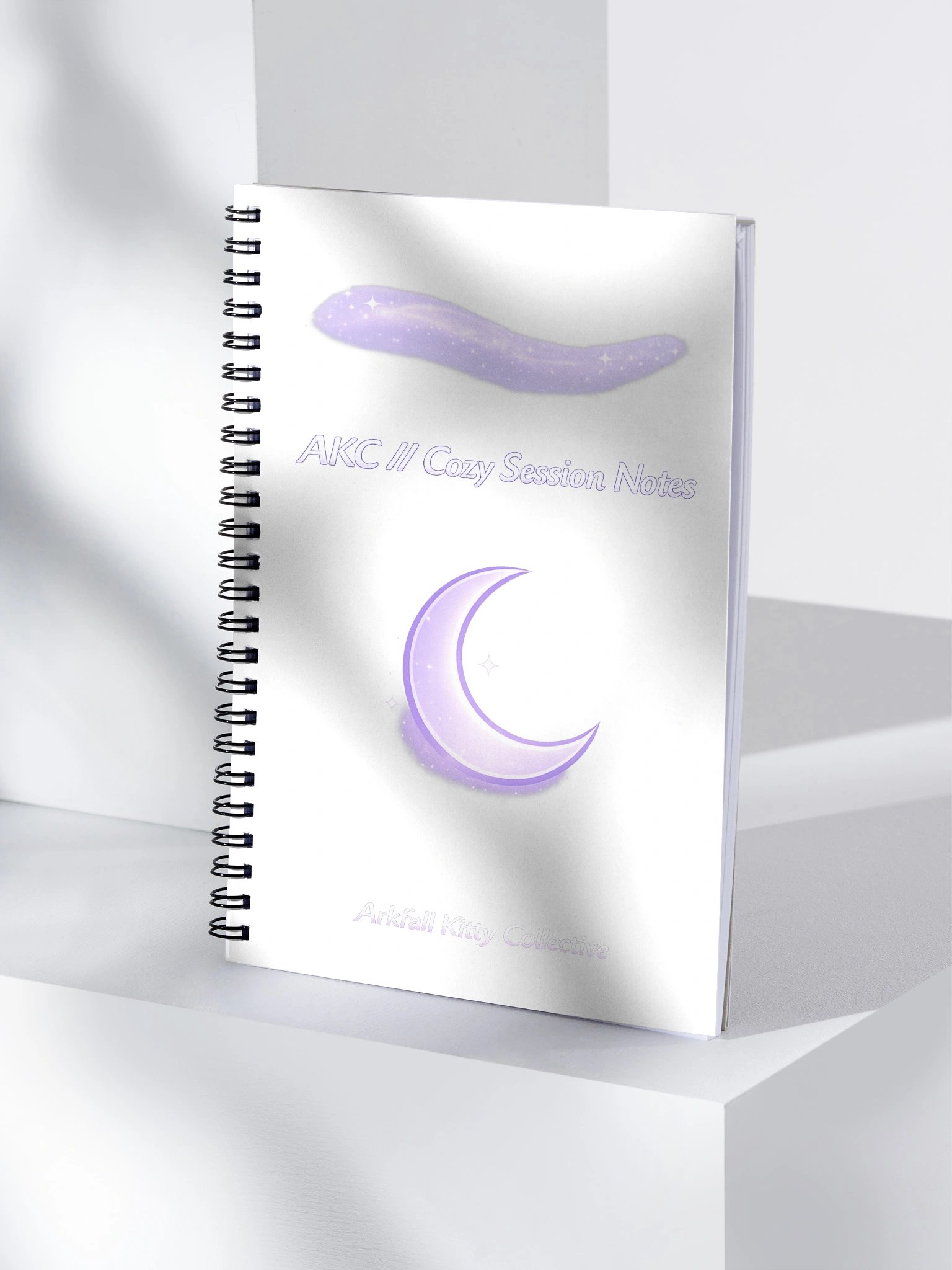 • AKC // Cozy Session Notes Notebook | Cozy Cosmic Friday Spiral Notebook | Arkfall Kitty Collective product image (4)