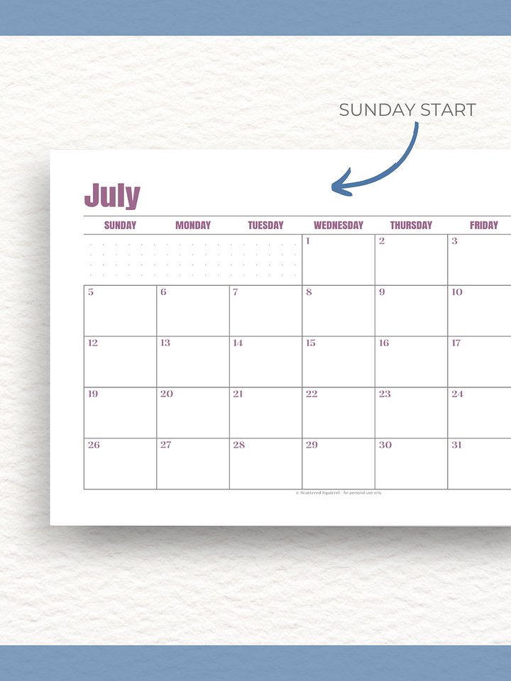 Jewel Tone Quarters - 26/27 Calendar - Single Page per Month - Half Letter Size product image (2)