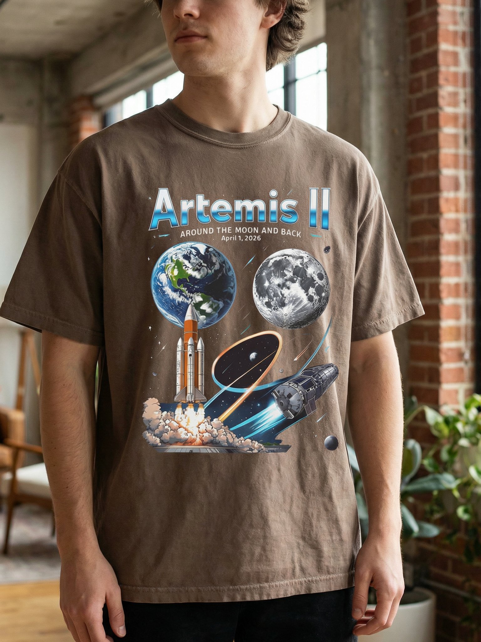 Artemis II Space Mission T-Shirt Moon Rocket Graphic Tee product image (7)