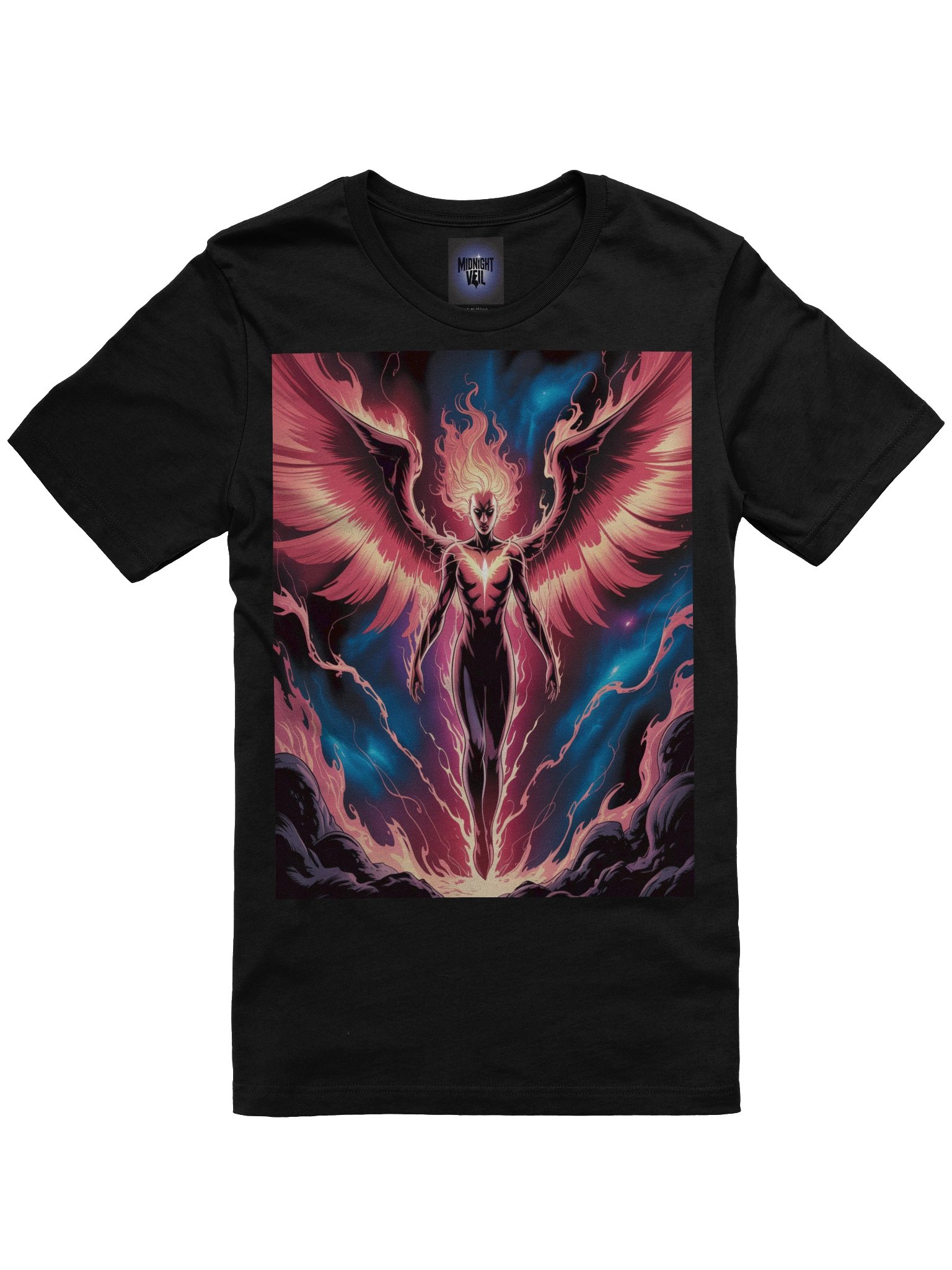 Dark Phoenix Flame Ascent Supersoft T-Shirt – Cosmic Inferno Veil product image (3)