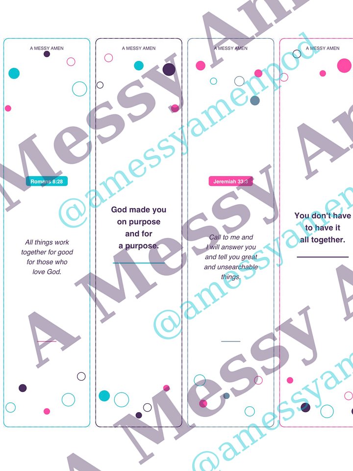 The White Set — A Messy Amen Printable Bookmarks product image (1)