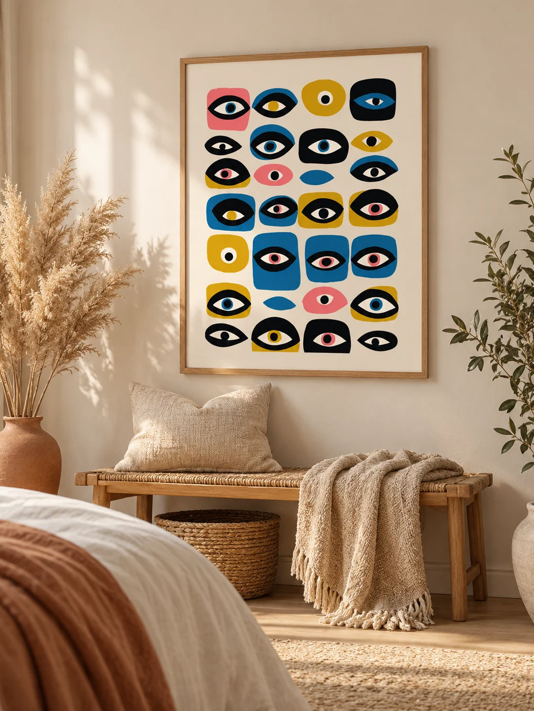 Abstract Eye Wall Art Mid Century Modern Geometric Poster Colorful Retro Printable Download Eclectic Bauhaus Decor product image (7)