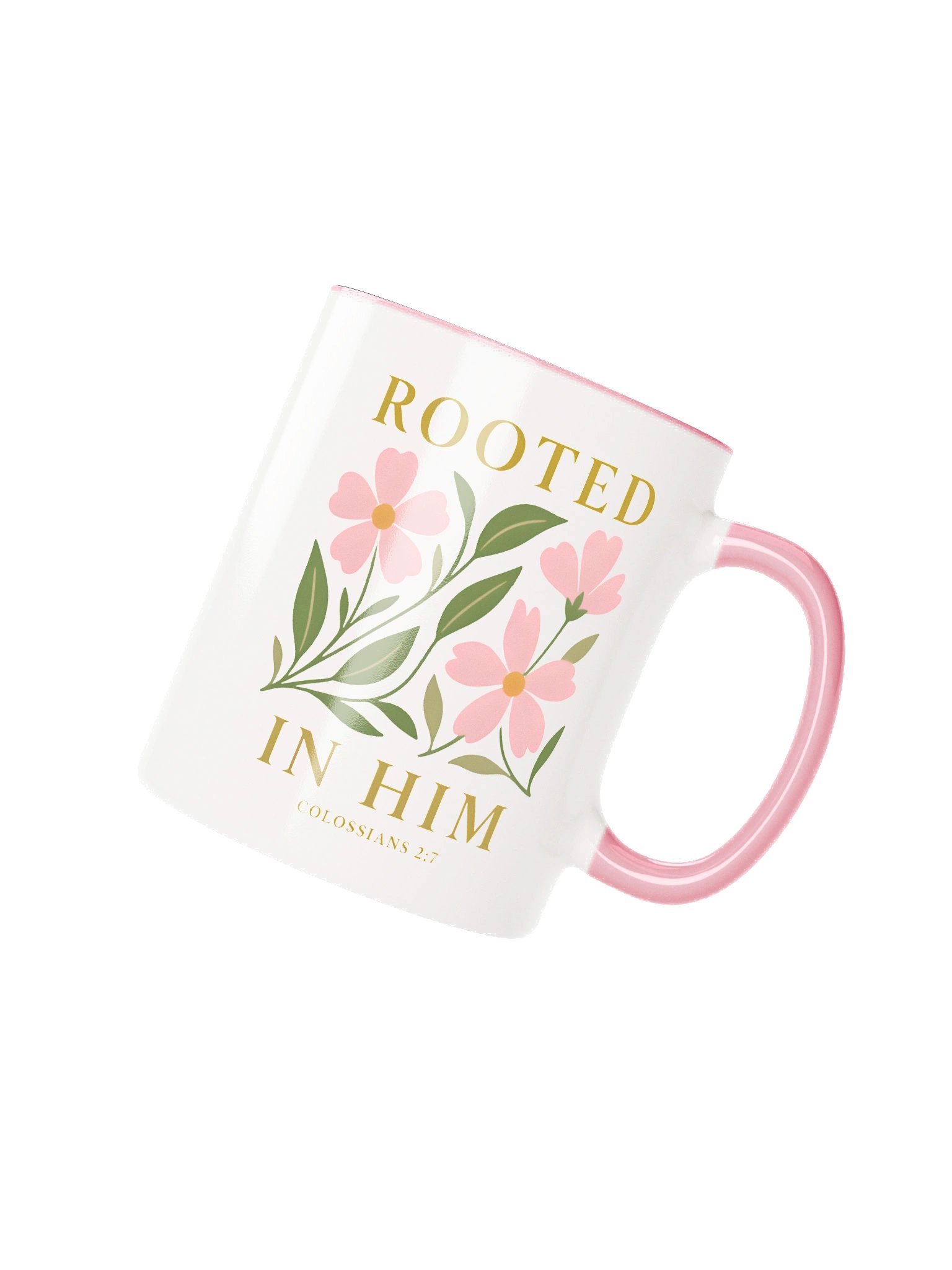 Elegant Floral Christian Mug for Women Inspired by Colossians 2:7 | 11oz & 15oz product image (10)