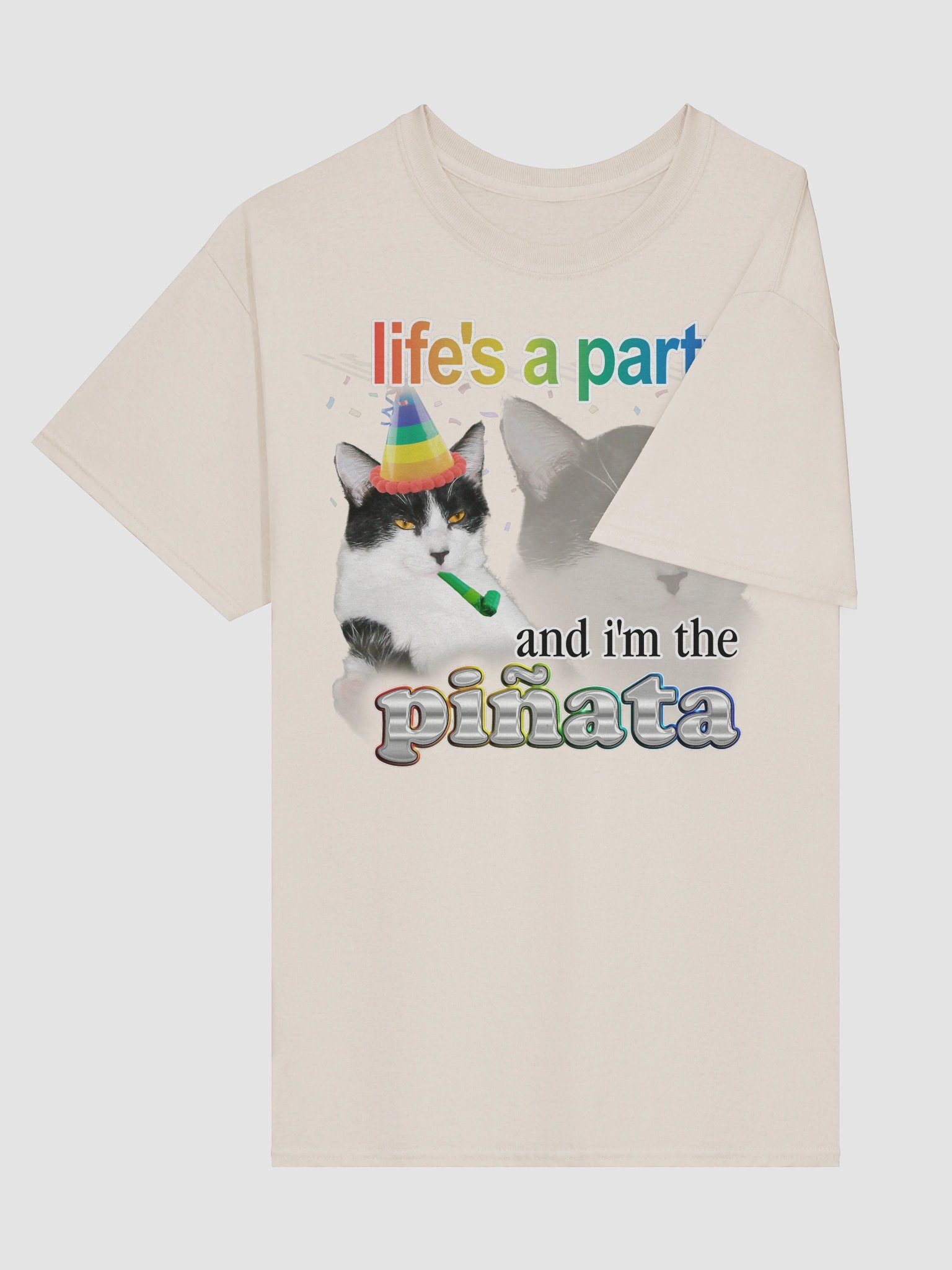Life's a Party (and I'm the Piñata) cat T-shirt product image (52)