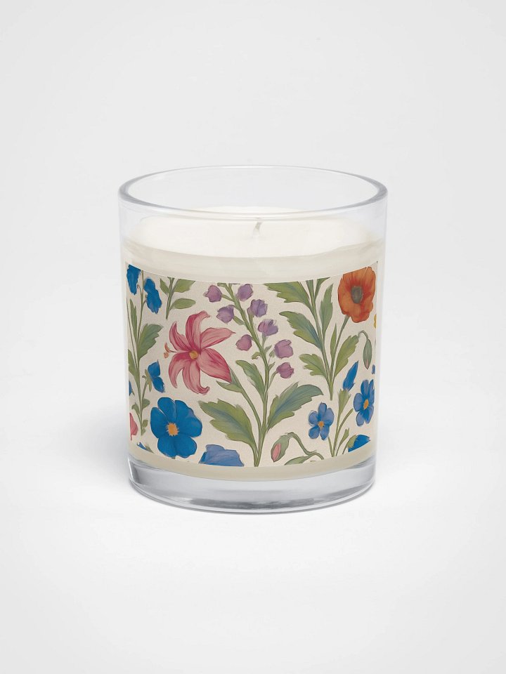 Soy Wax Candle with Floral Design – Botanical Jar Candle for Home Décor product image (1)