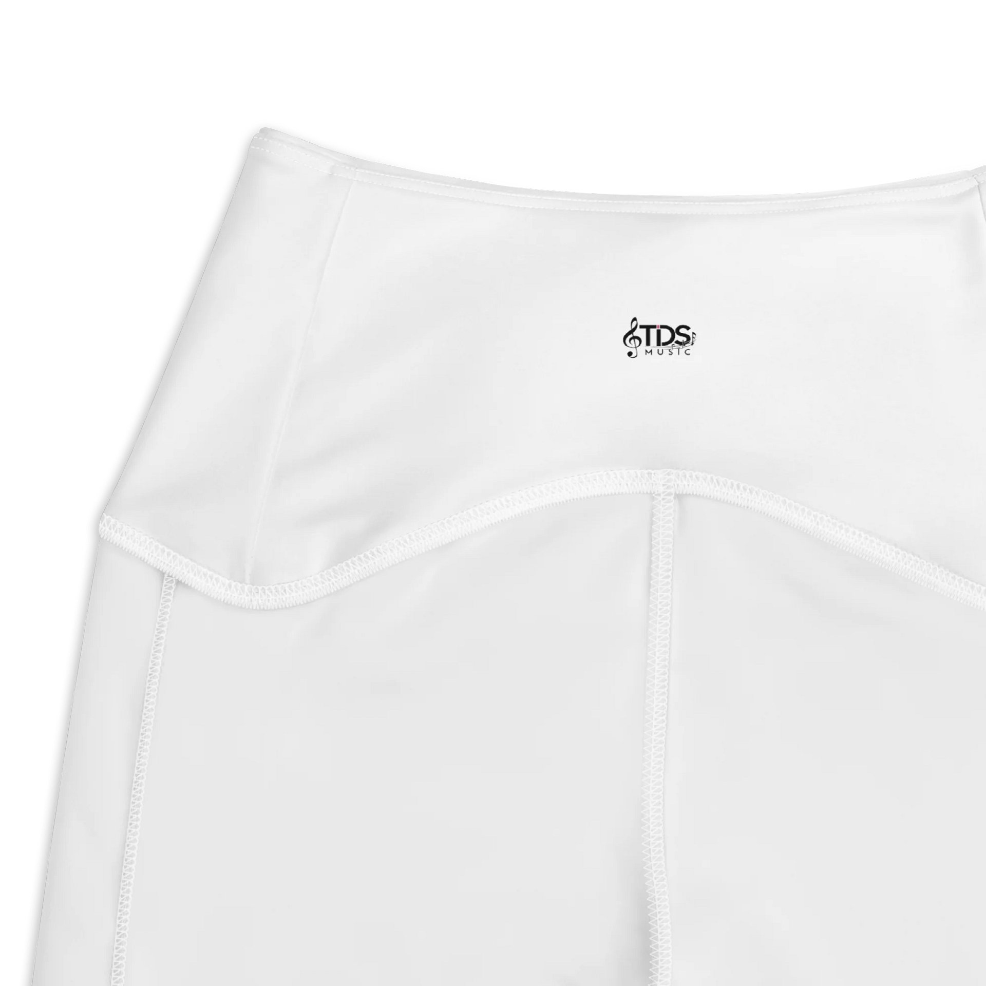 TDS Music Women's High-Waisted Crossover Leggings with Pockets - White product image (10)