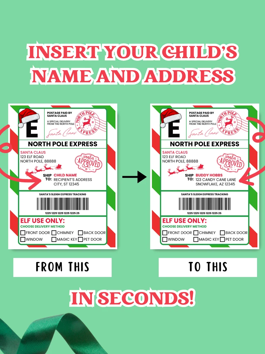 SANTA EDITABLE SHIPPING LABEL product image (6)