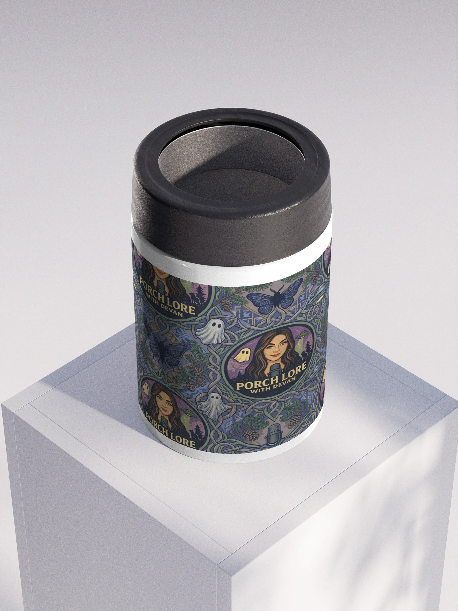 PORCH LORE DEVAN PERIWINKLE MOTH STAINLESS STEEL KOOZIE product image (4)