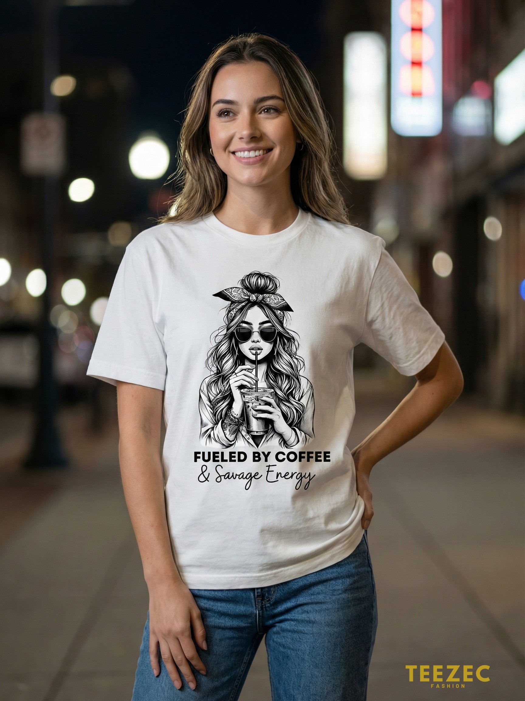 Fueled By Coffee – Women’s Premium Graphic T-Shirt product image (2)