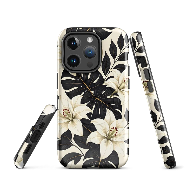 Black & Cream Floral MagSafe Tough Case product image (3)