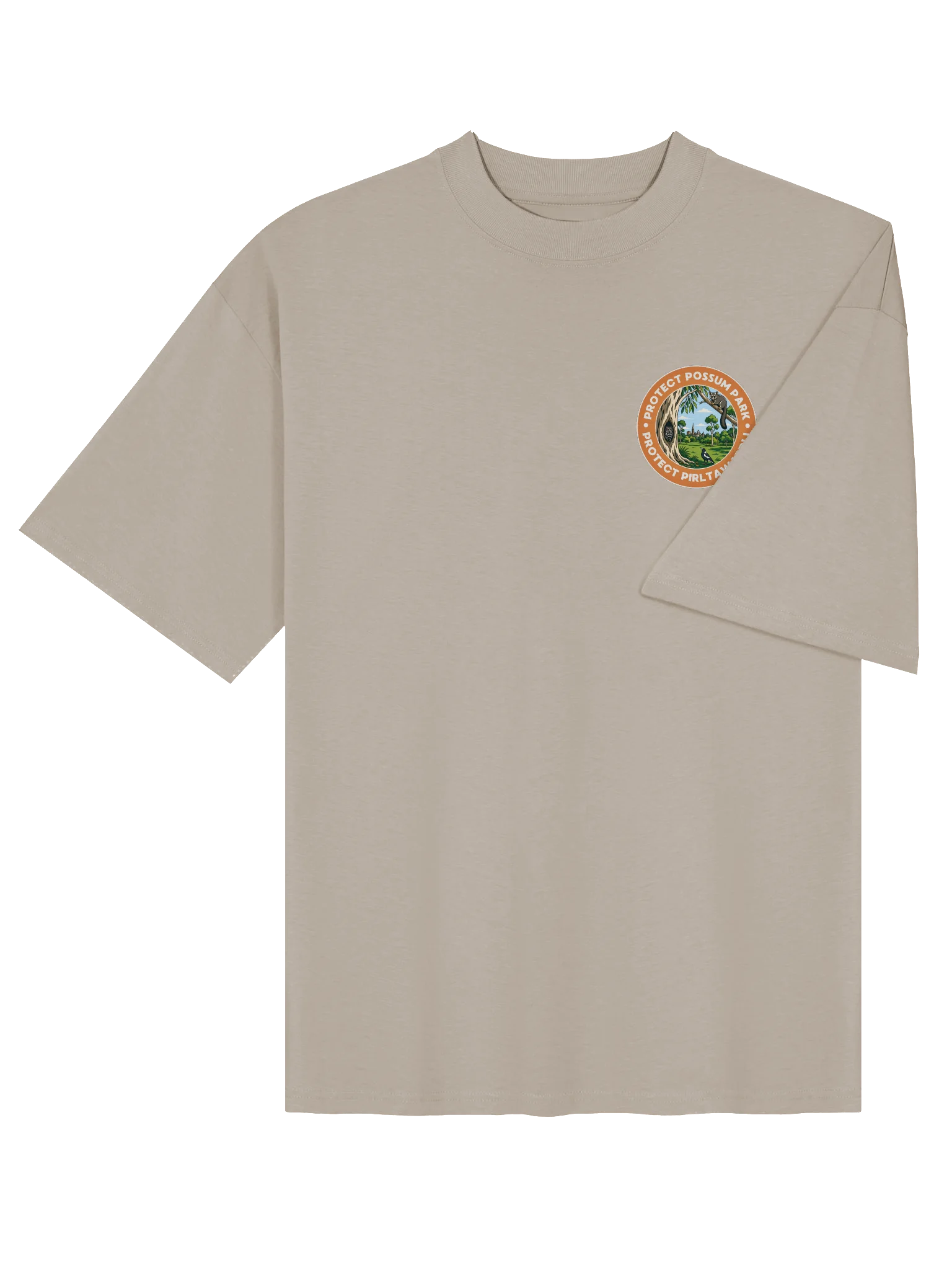 STOP THE CHOP | Sugar Glider (White Print) | Premium Organic Oversized T-Shirt product image (4)