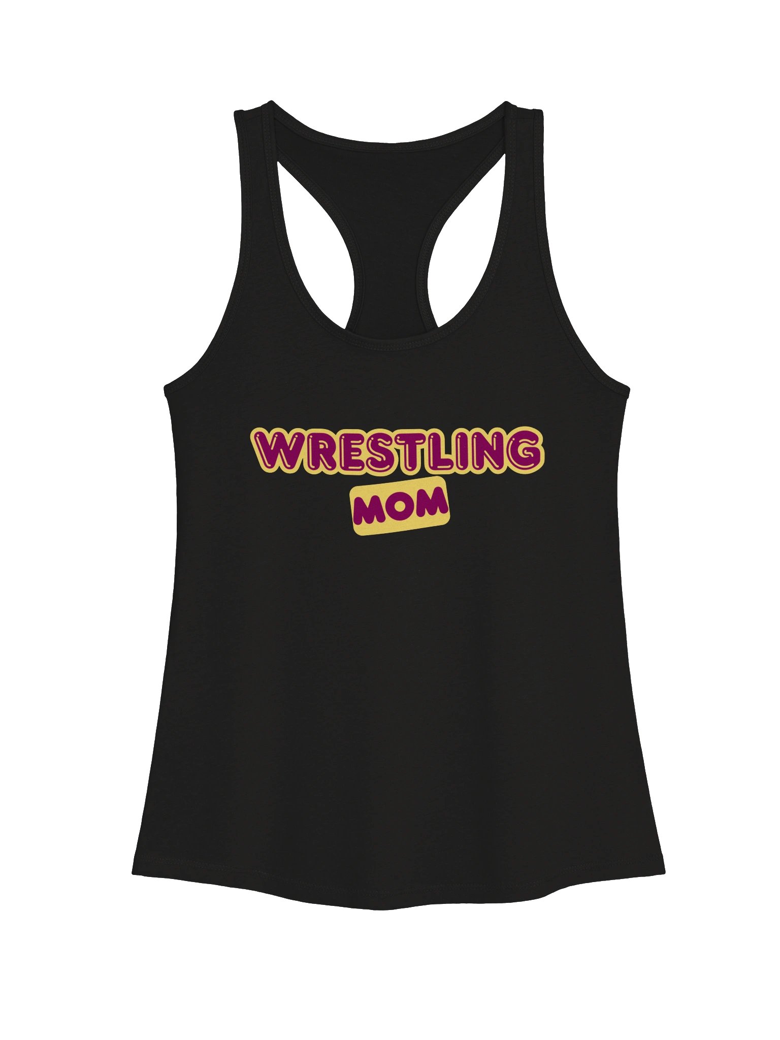 Wrestling Mom Purple Yellow Racerback Tank product image (1)