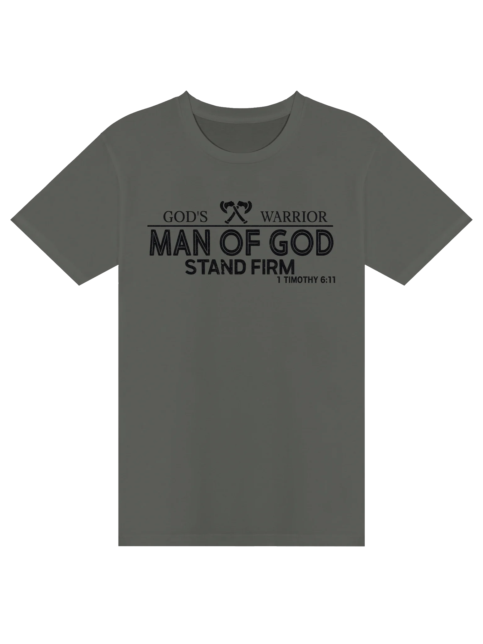God's Warrior – Man of God | Stand Firm | 1 Timothy 6:11 | Christian Faith T-Shirt product image (2)
