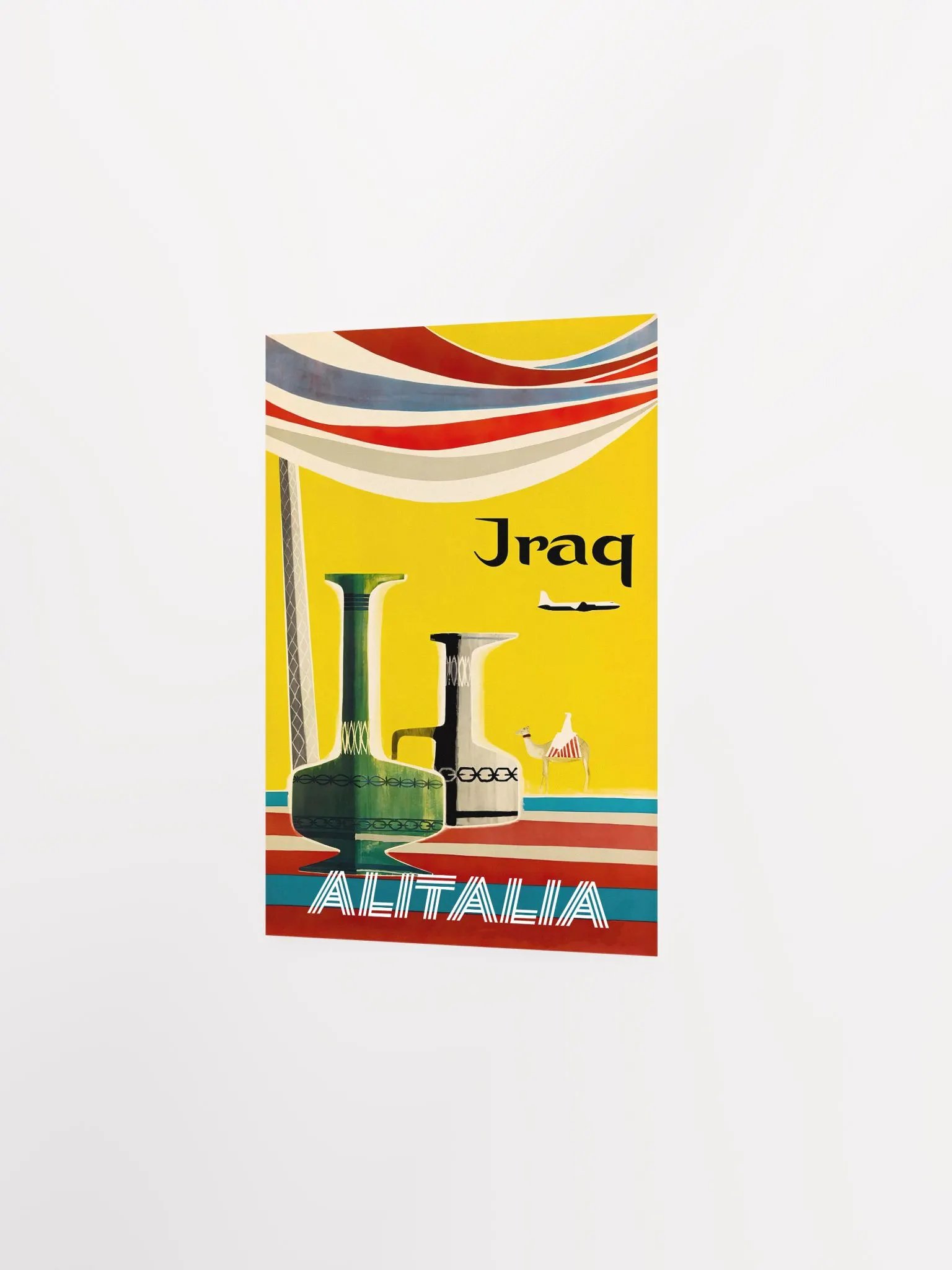 AlItalia (Italy, Air Lines), Iraq, 1960s — retro vintage travel poster, retro travel art, retro travel wall art product image (7)