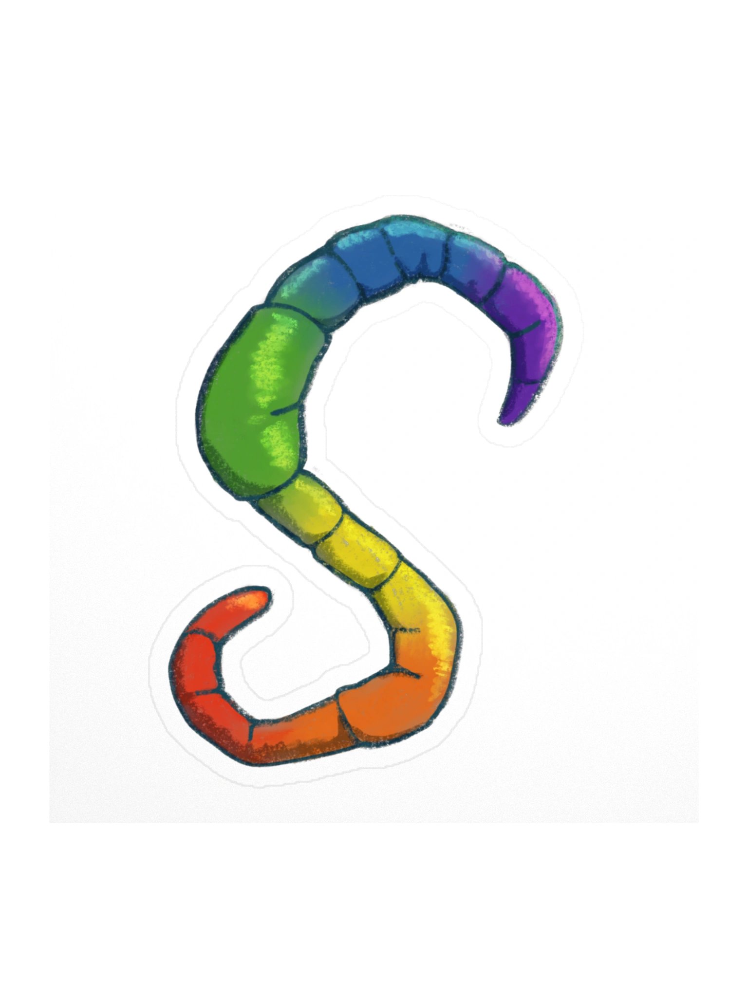 Rainbow Worm Sticker product image (1)