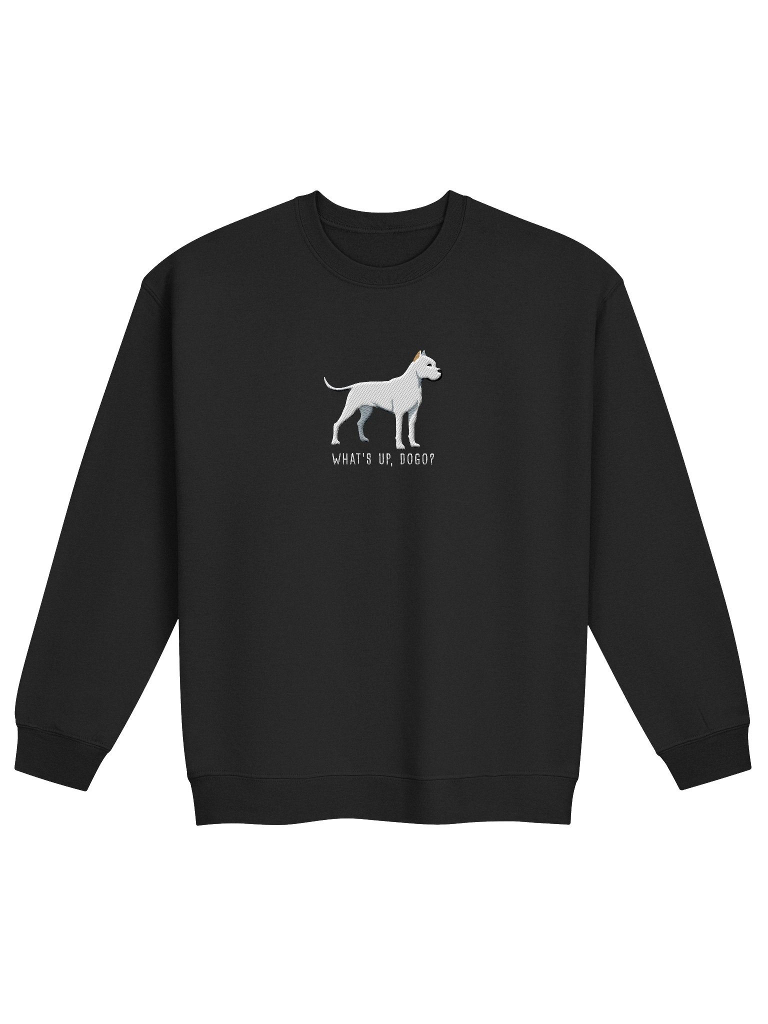 What's Up, Dogo? Sweatshirt (Embroidered) of a Dogo Argentino(Cropped Ears) product image (4)