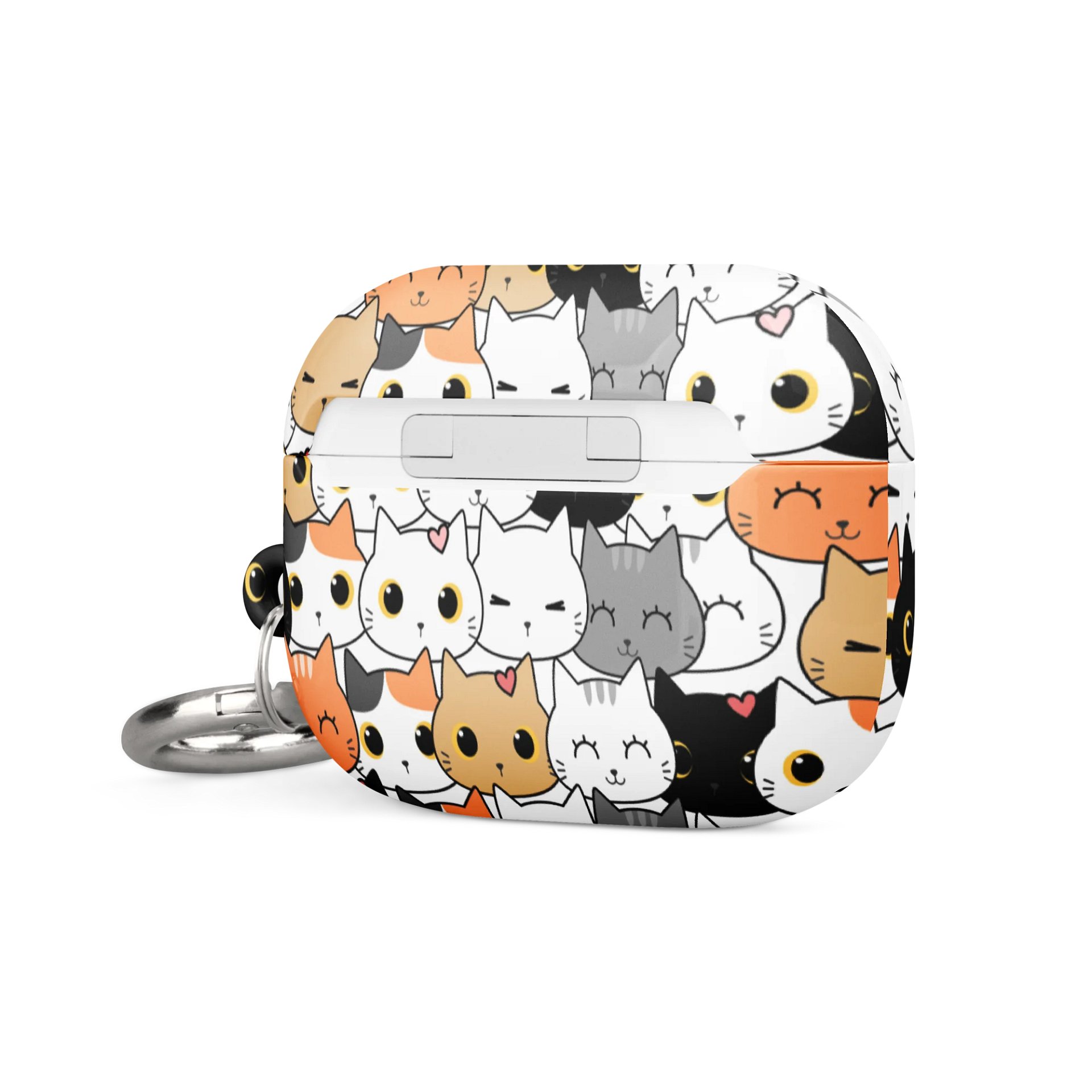 Whimsical Cat Faces All-Over Print AirPods® Case product image (20)
