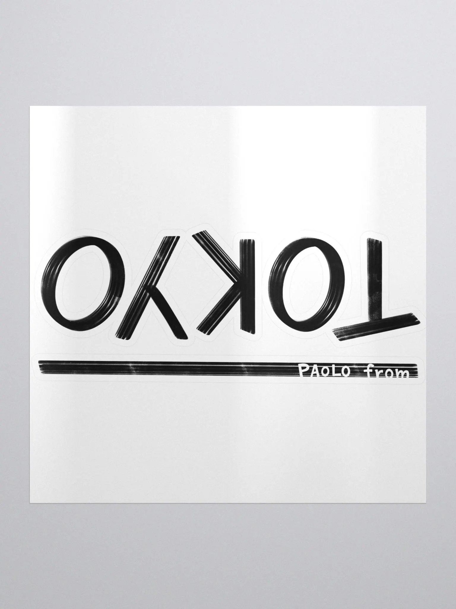 Tokyo Upside Down (Black Text) Sticker product image (1)