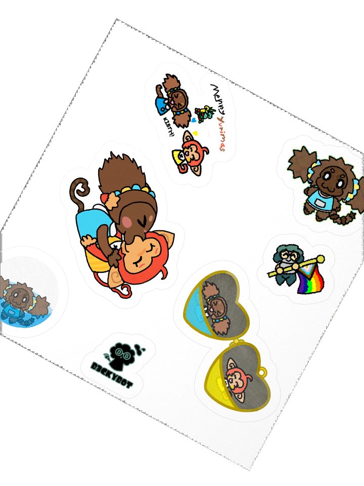 SILLY MONKEY YURI STICKERSHEET!! product image (3)