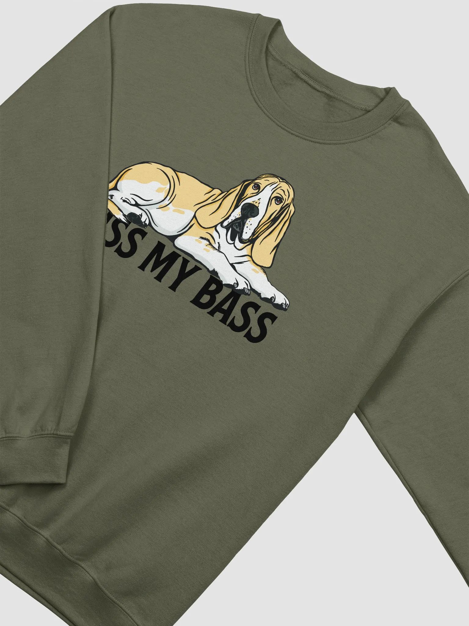 Kiss My Bass Sweatshirt | Funny Shirt for Basset Hound(Lemon) Owners product image (4)