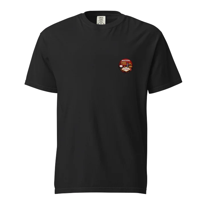 Maccers Travel Vlogs “One hundred going in printed design” Black T-shirt product image (2)