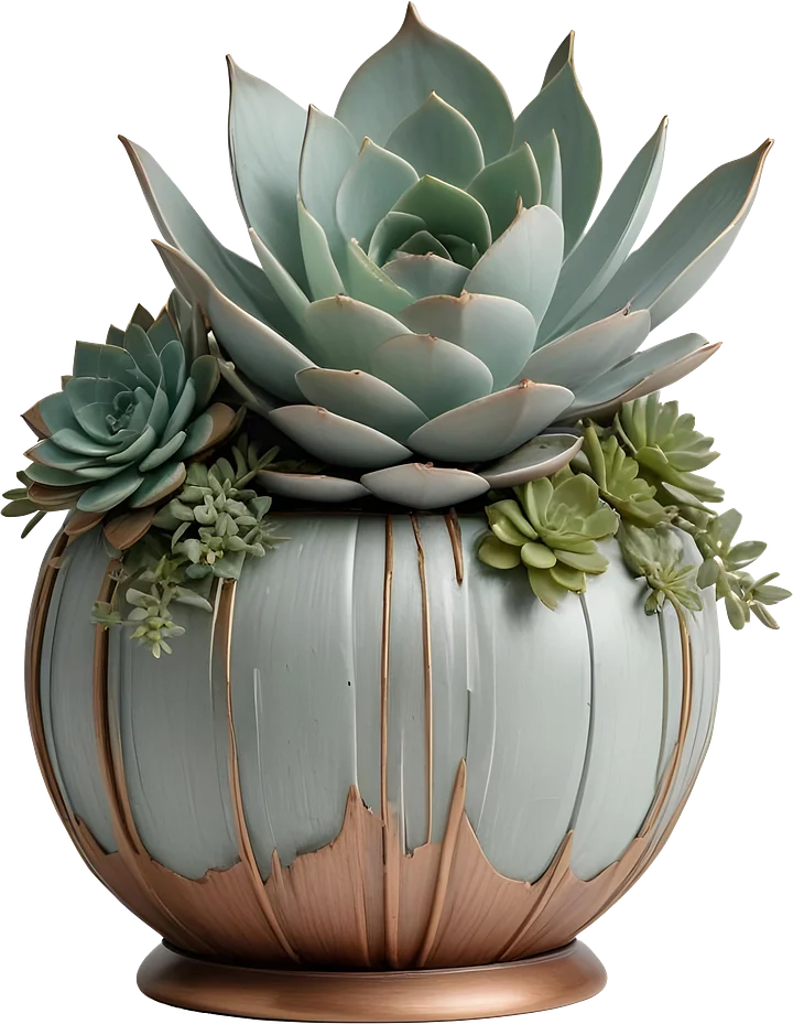 Collection: Gatsby Grace – Art Deco Succulent Arrangement PNG product image (1)