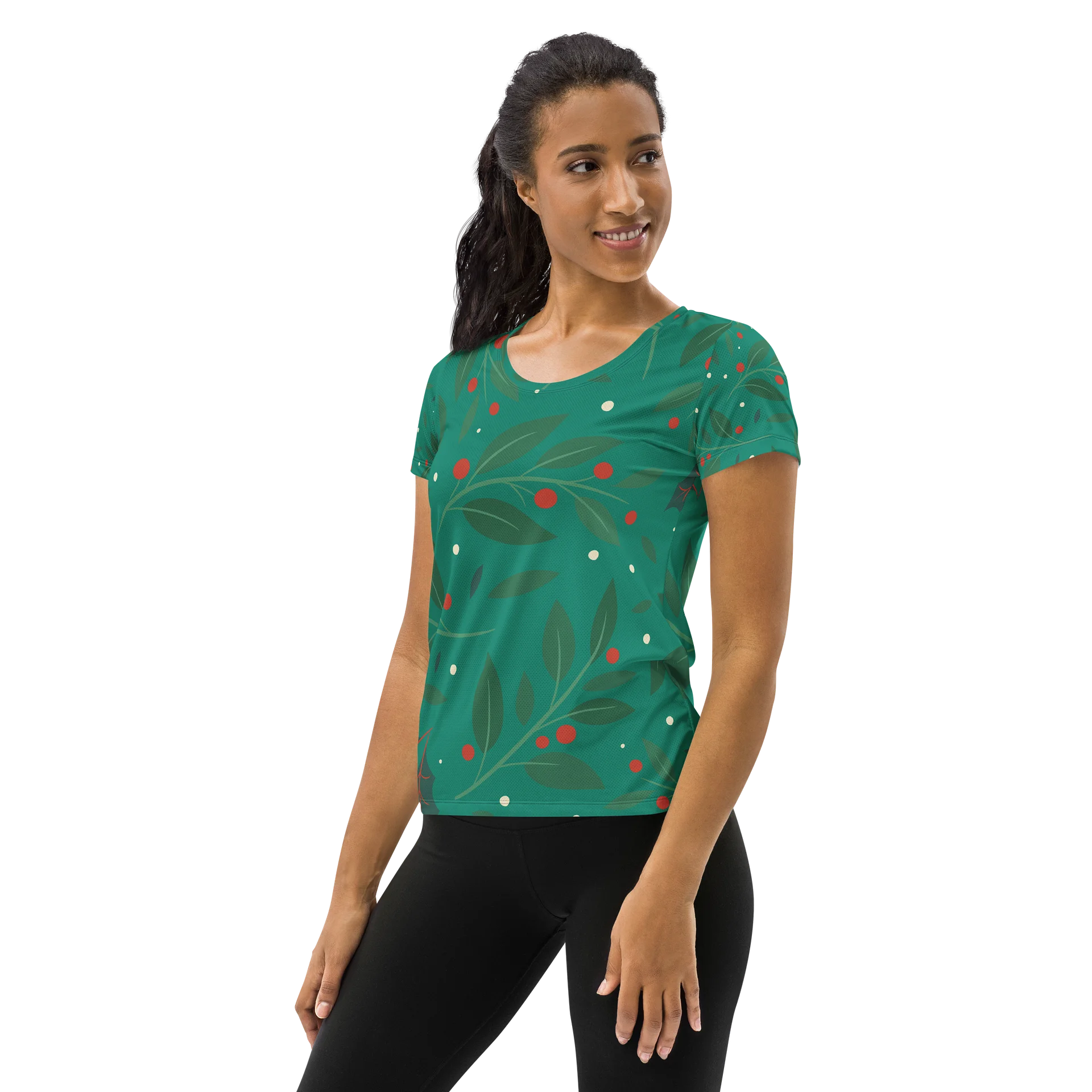 All-Over Print Women’s Athletic T-Shirt | Performance Workout Tee | Stylish Gym Wear product image (3)