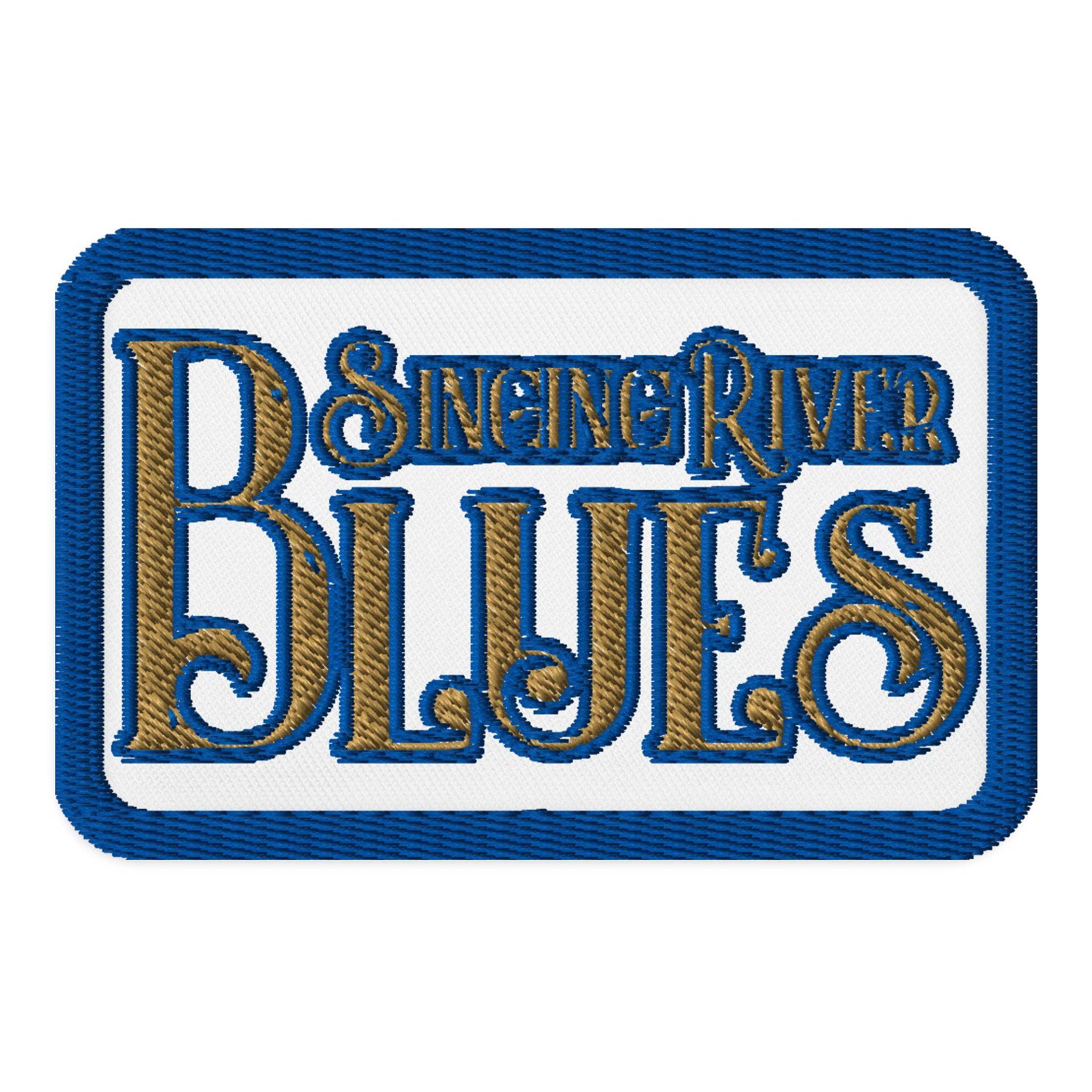 'Singing River Blues' title tmnt. embroidered patch product image (1)