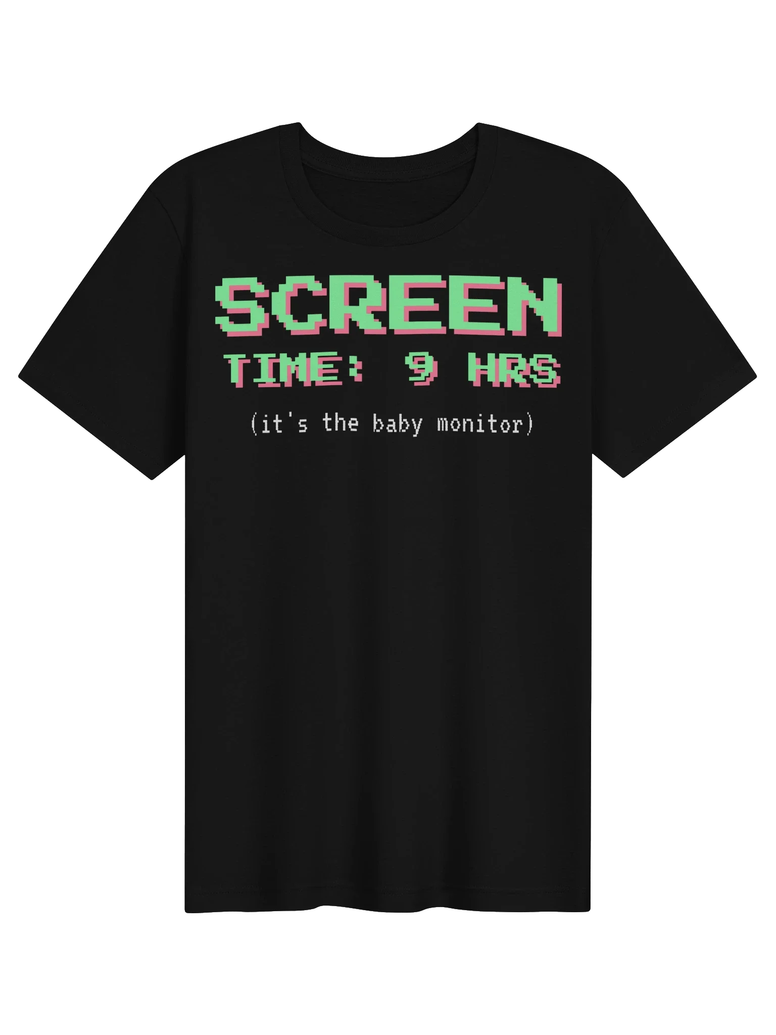 Screen Time: 9 Hrs unisex tee in Black