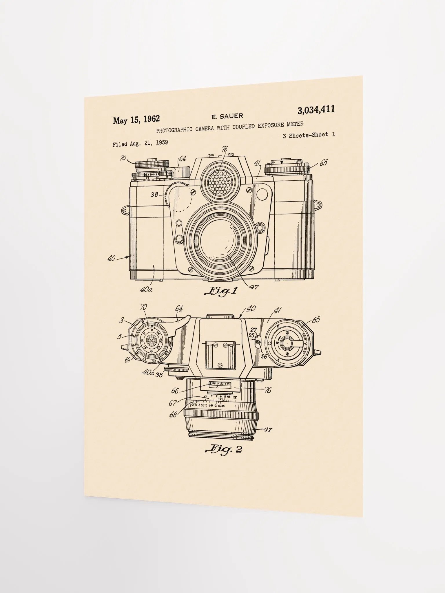 Vintage camera patent print product image (2)