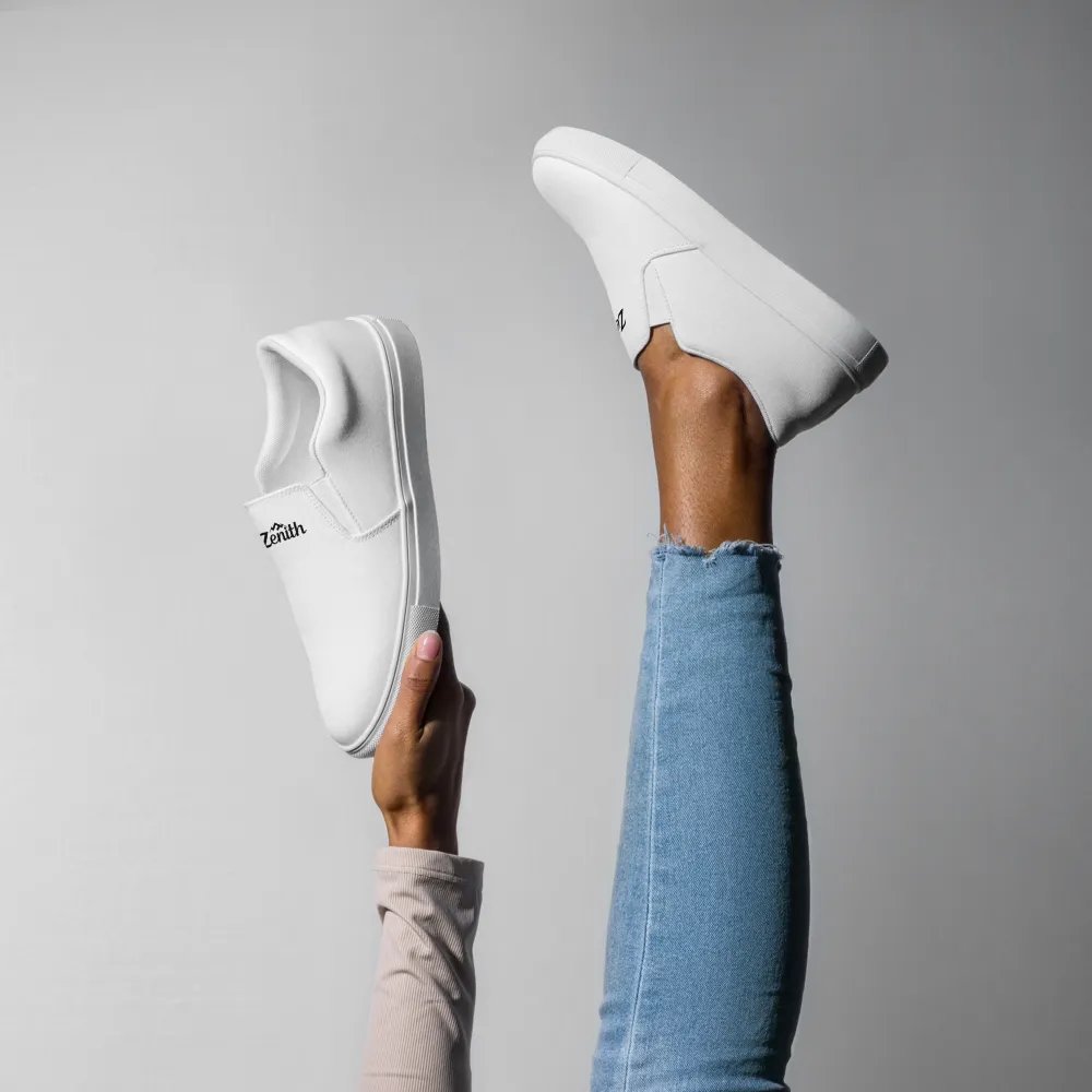 TDS Music Women's Zenith Slip-On Canvas Shoes - White, Comfortable, Handmade product image (7)
