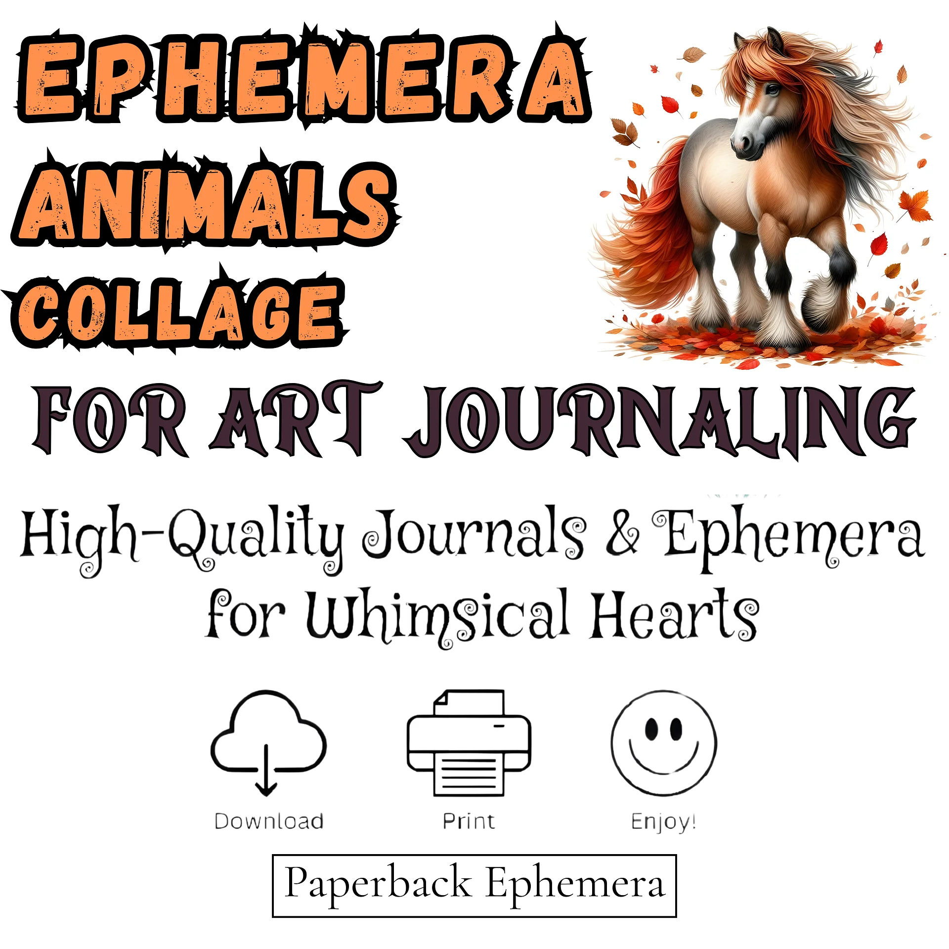 Cozy Autumn Animals & Fairies Ephemera Bundle – Whimsical Woodland Junk Journal Printable PDF product image (4)