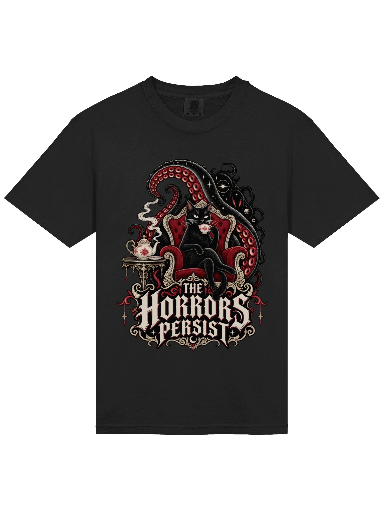 The Horror Persists Gothic Cat T-Shirt product image (1)