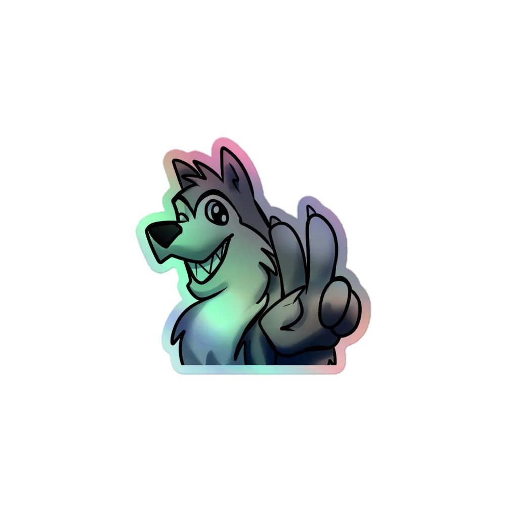 Friendly Wolf Holographic Sticker Sheet product image (1)