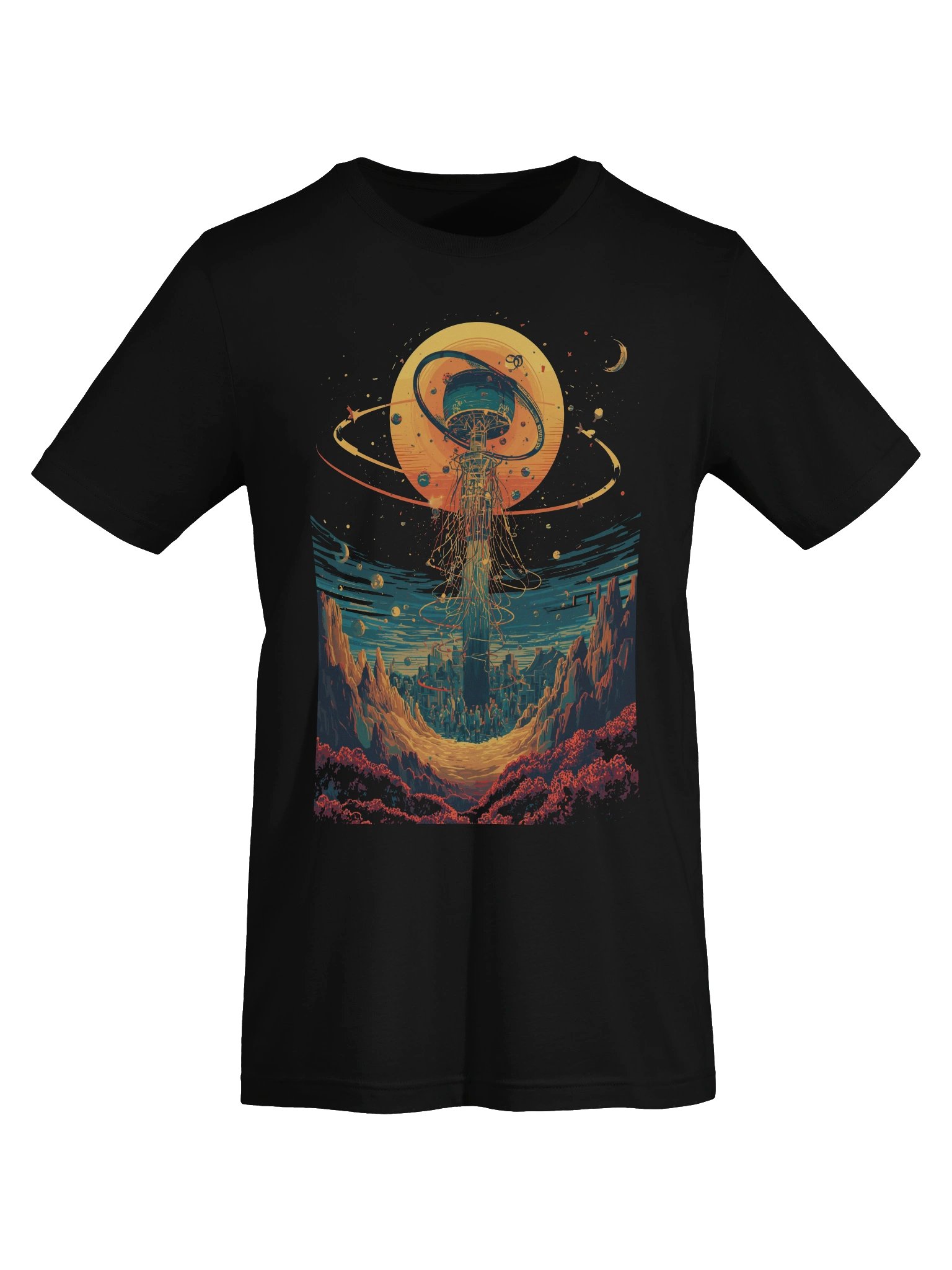 Cosmic Tower Retro-Futurist Lightweight T-Shirt product image (4)