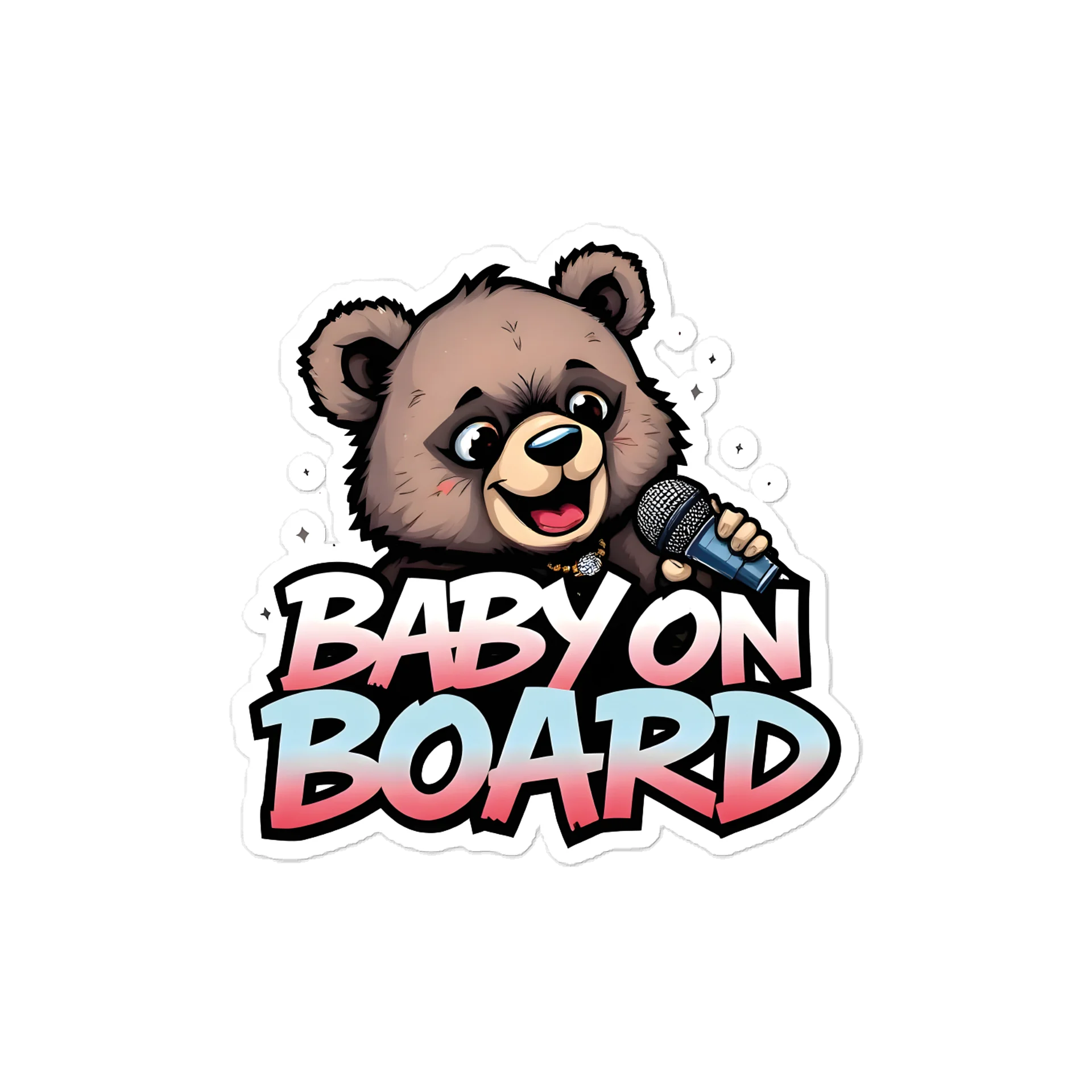 Urban Bear Baby On Board Car Decal - 5x5 Premium Streetwear Vinyl Sticker - Aesthetic Hip Hop Bear Graphic for Cars, SUVs & Trucks product image (1)