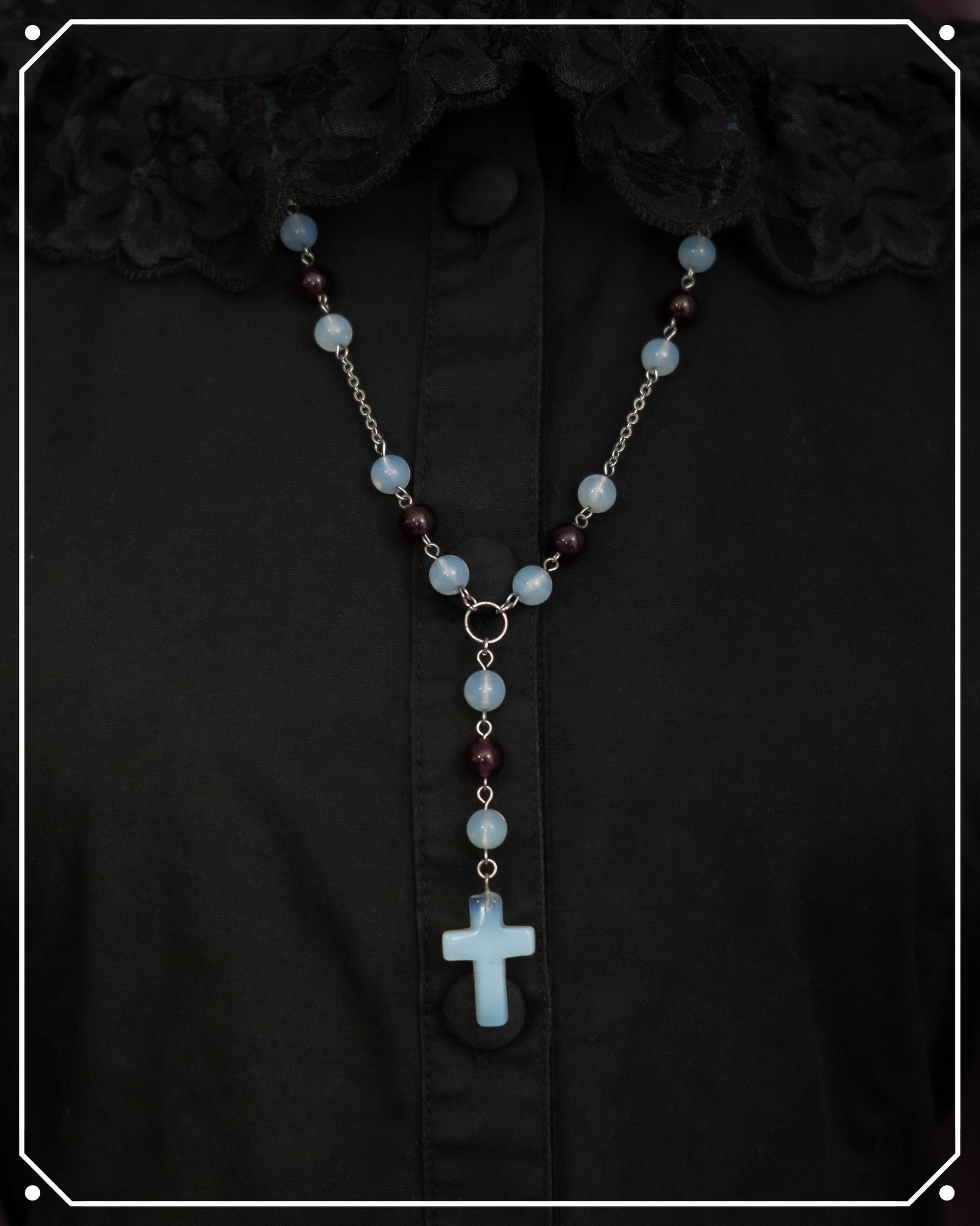 Cemetery Iris Rosary-Style Necklace product image (1)