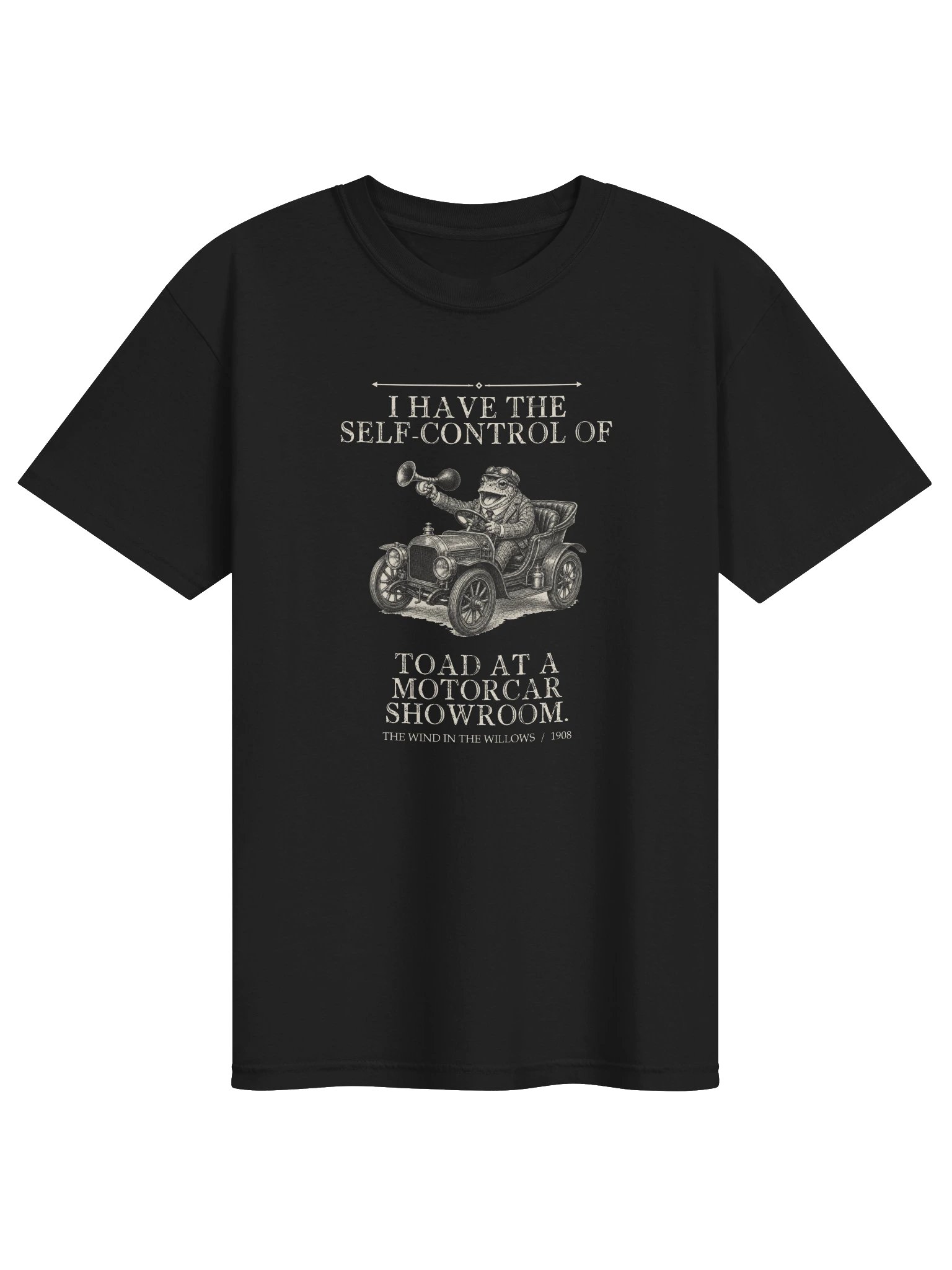 Have Self Control Toad At Motorcar Showroom -- The Wind in the Willows Tee (Dark) product image (1)