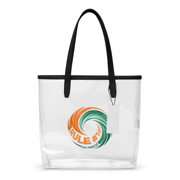 Rule #7 Clear Tote Bag Green and Orange product image (1)