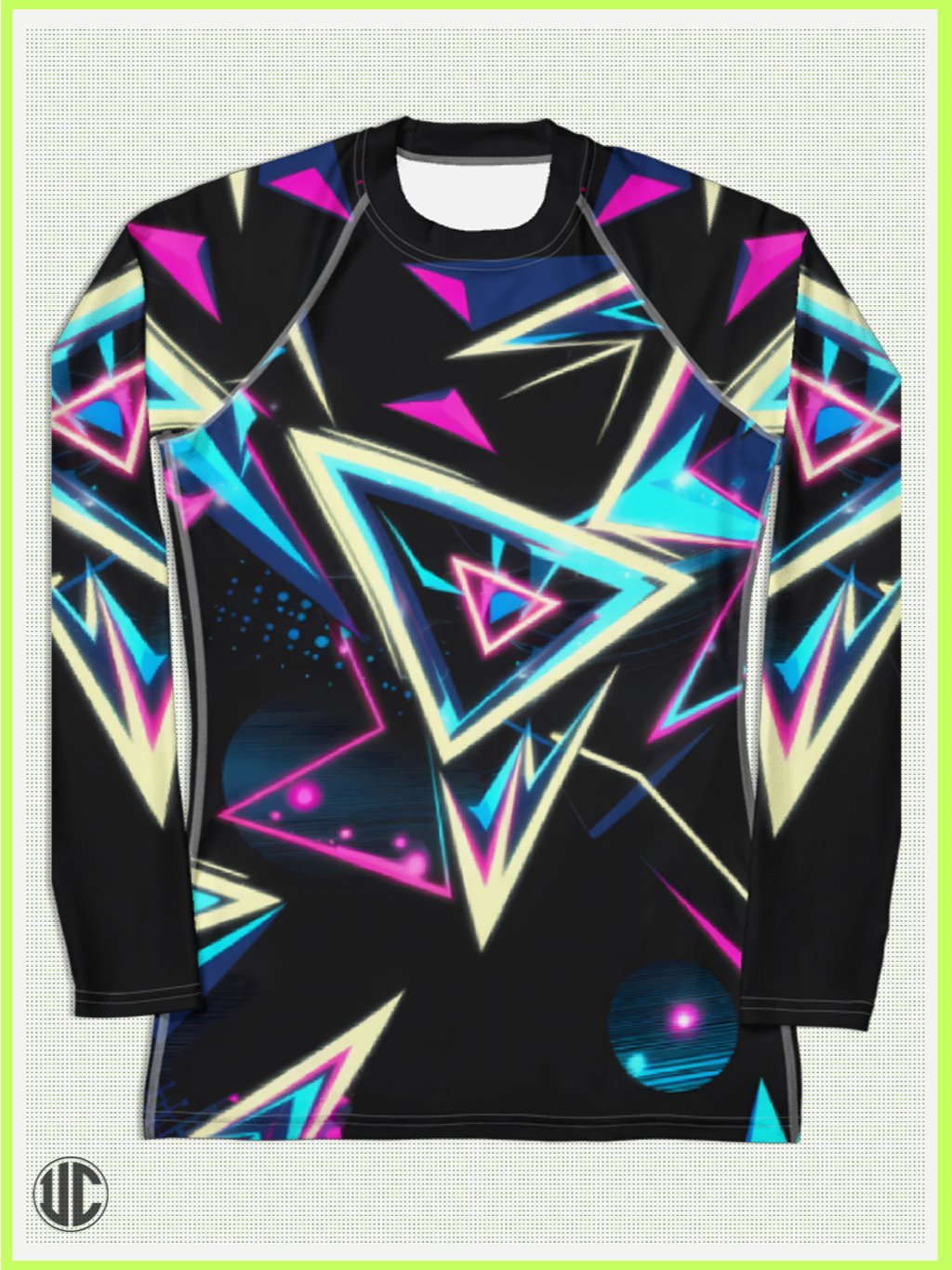 Electric ’80s Neon – Women’s Rash Guard product image (3)