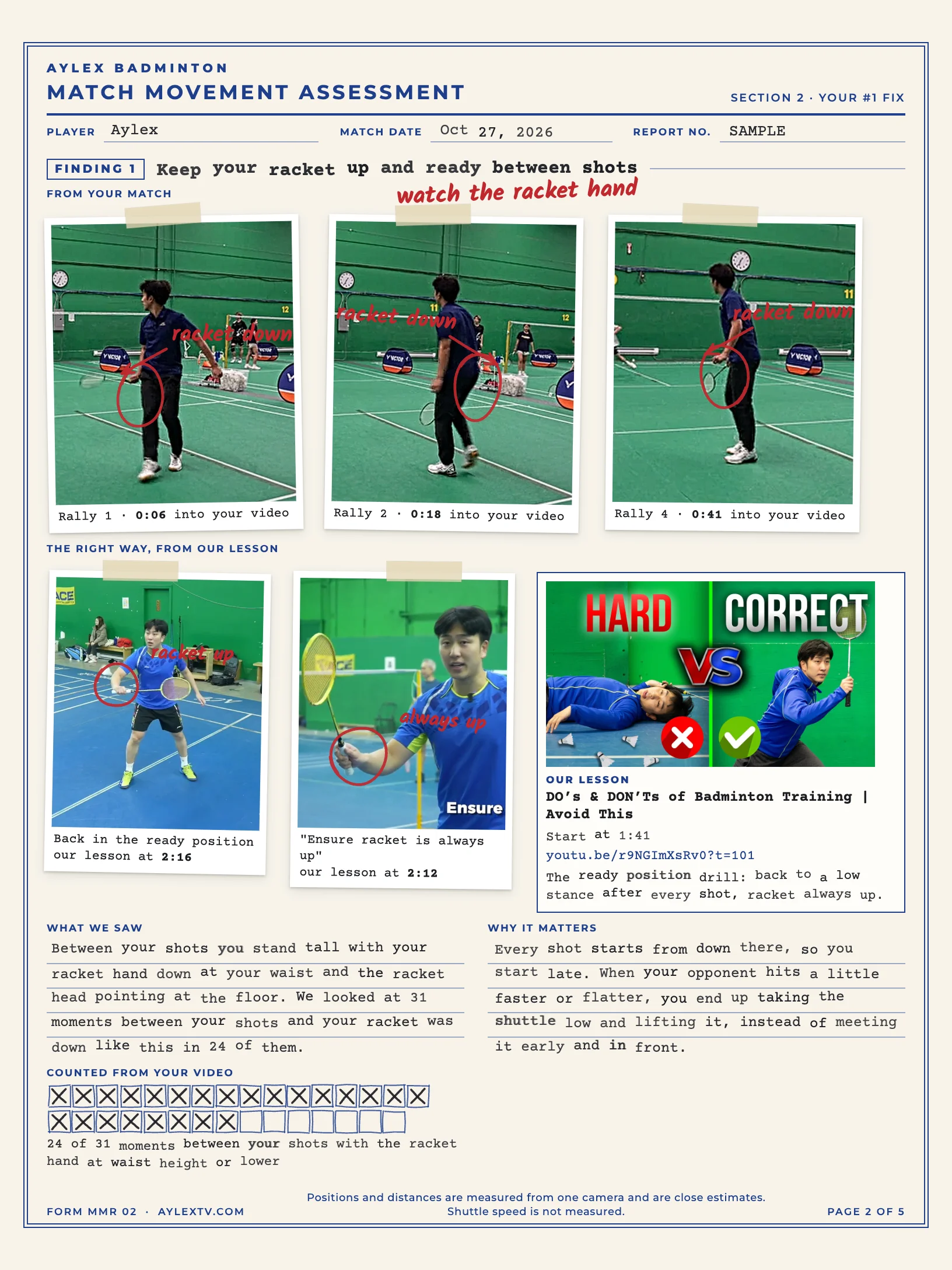 Match Movement Report product image (2)