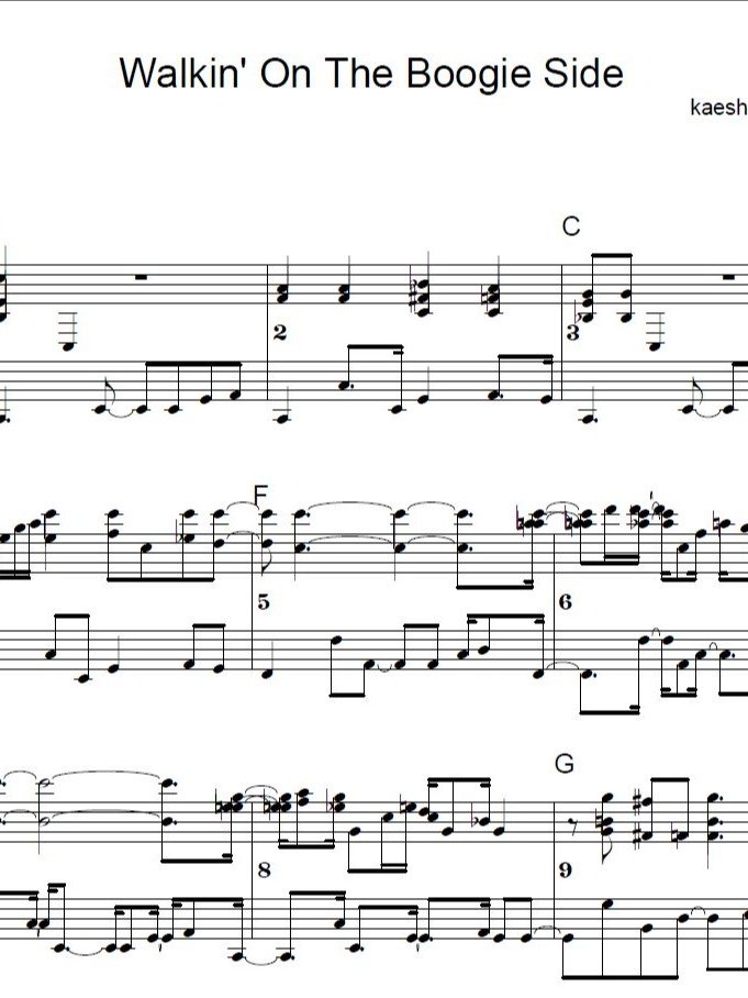Walkin On The Boogie Side - Blues piano - Piano sheet music product image (1)
