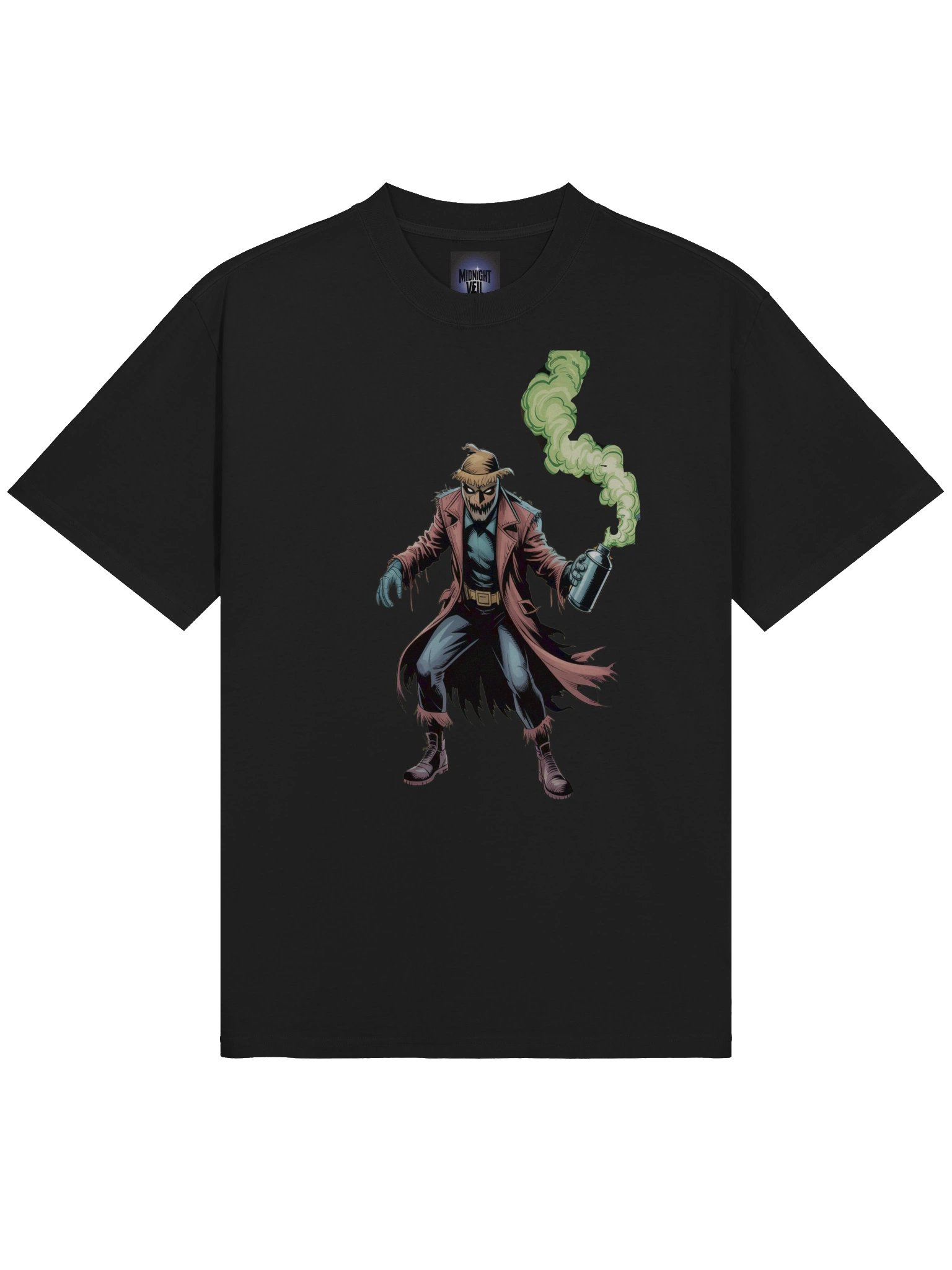 Fear's Fume: Scarecrow's Toxic Trail Oversized Faded T-Shirt product image (5)